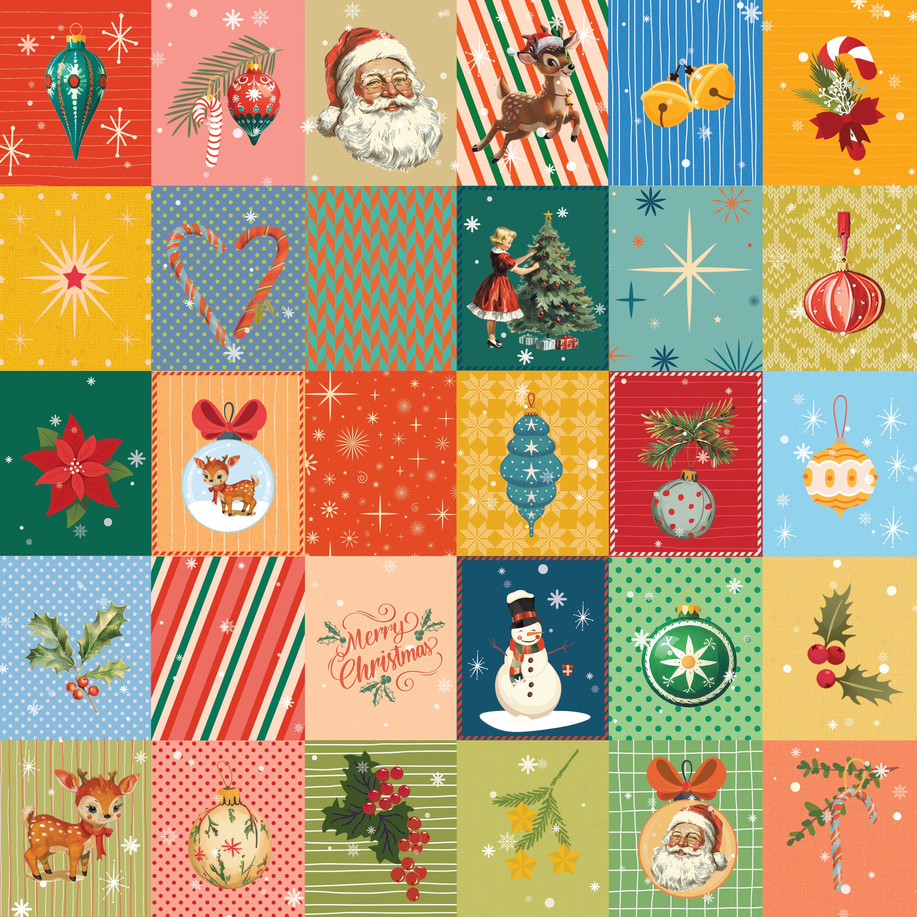 Crafter's Companion Retro Christmas Collection 12" x12' Pad