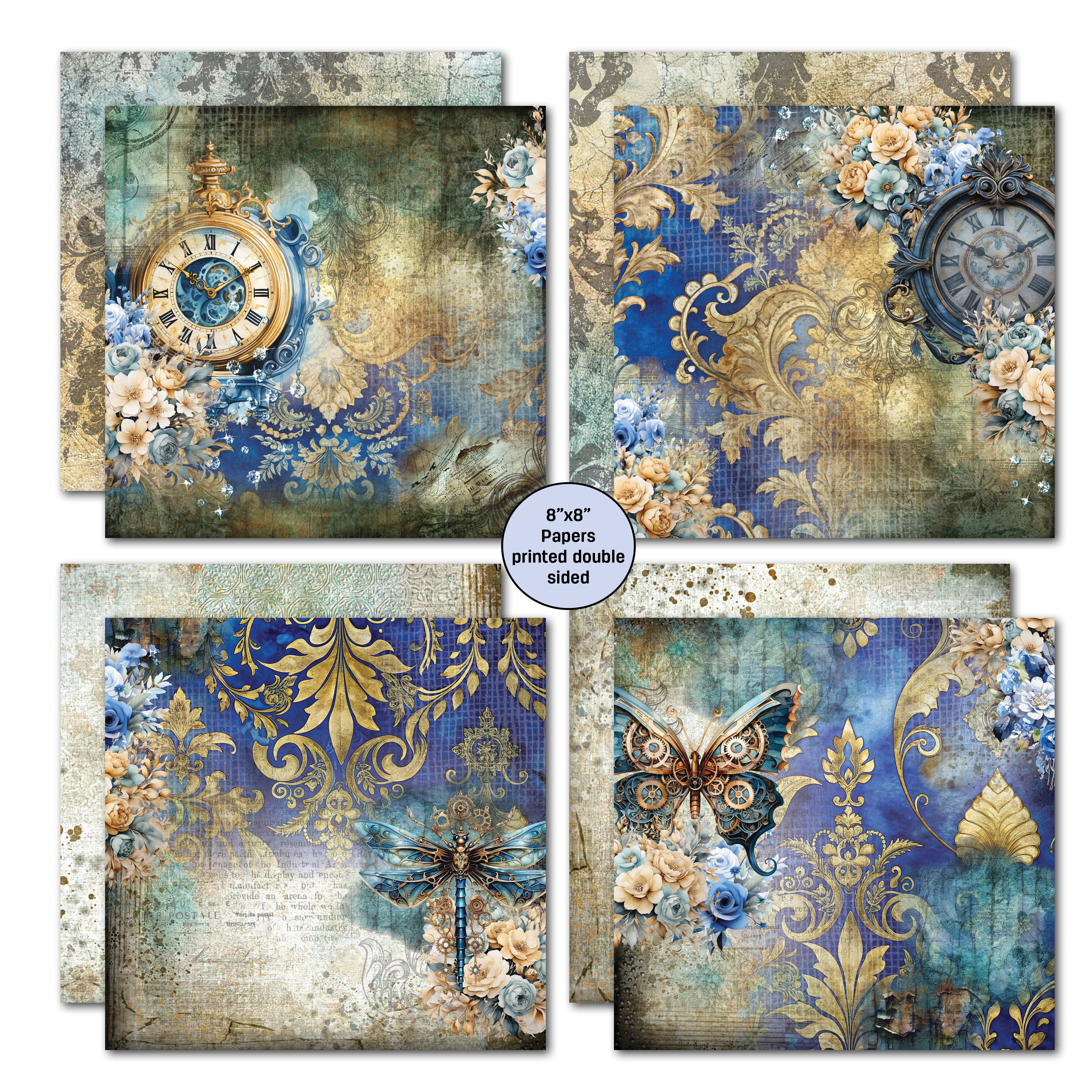 3Quarter Designs Grunged Baroque 8x8 Paper Pack