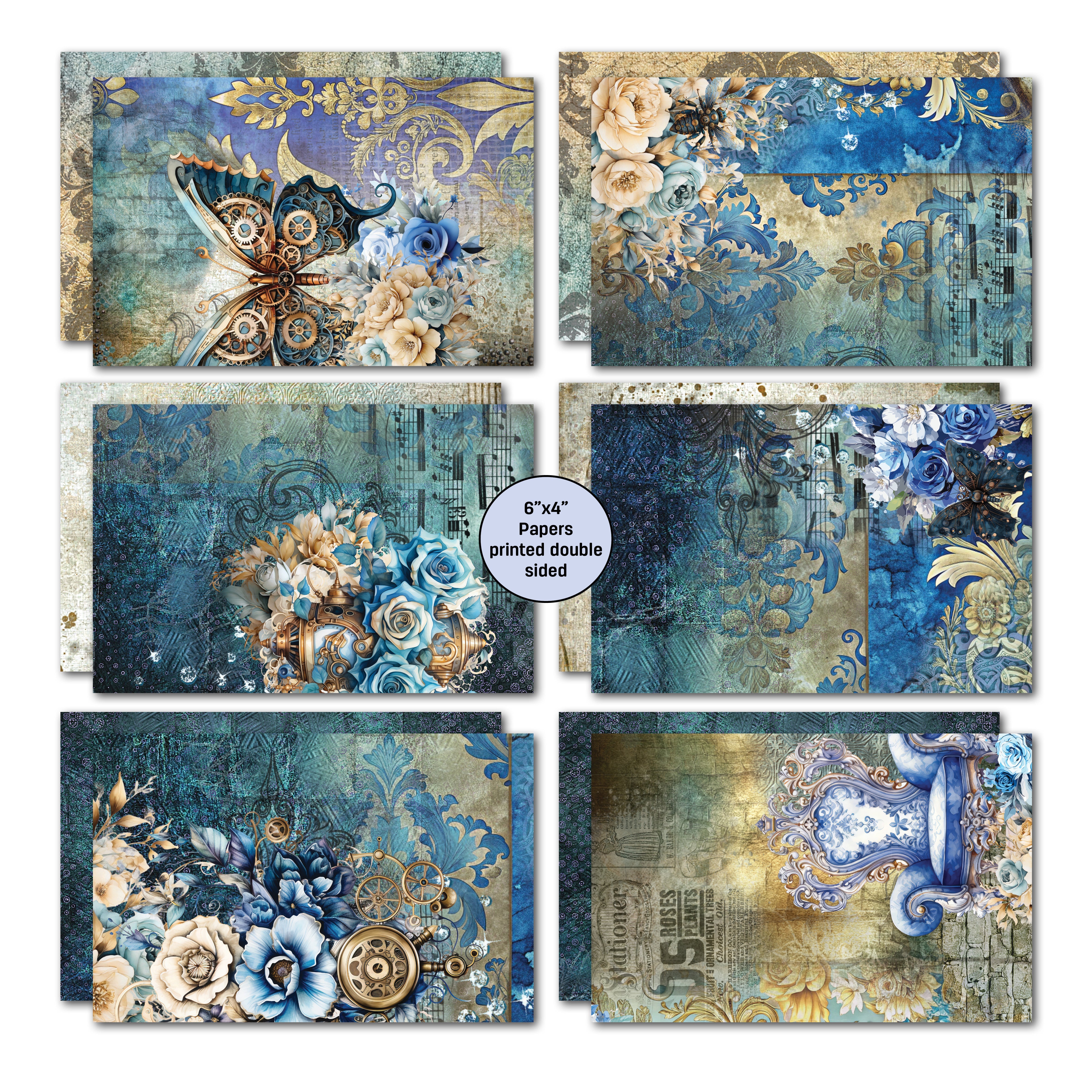 3Quarter Designs Grunged Baroque 6x4 Card Pack