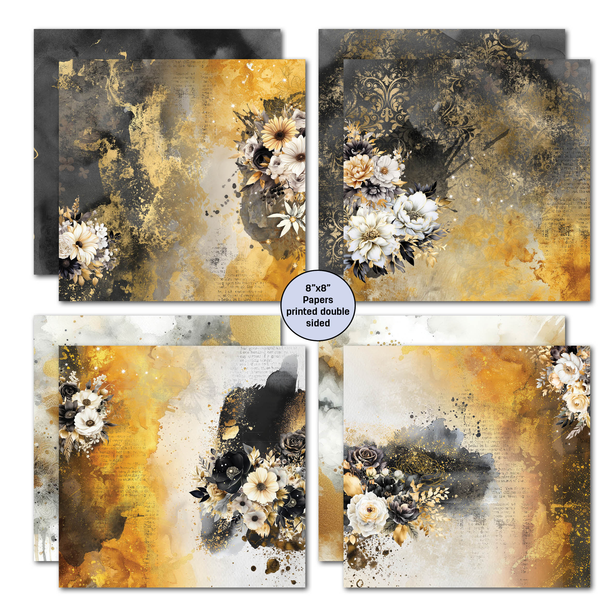 3Quarter Designs Golden Ebony 8x8 Paper Pack