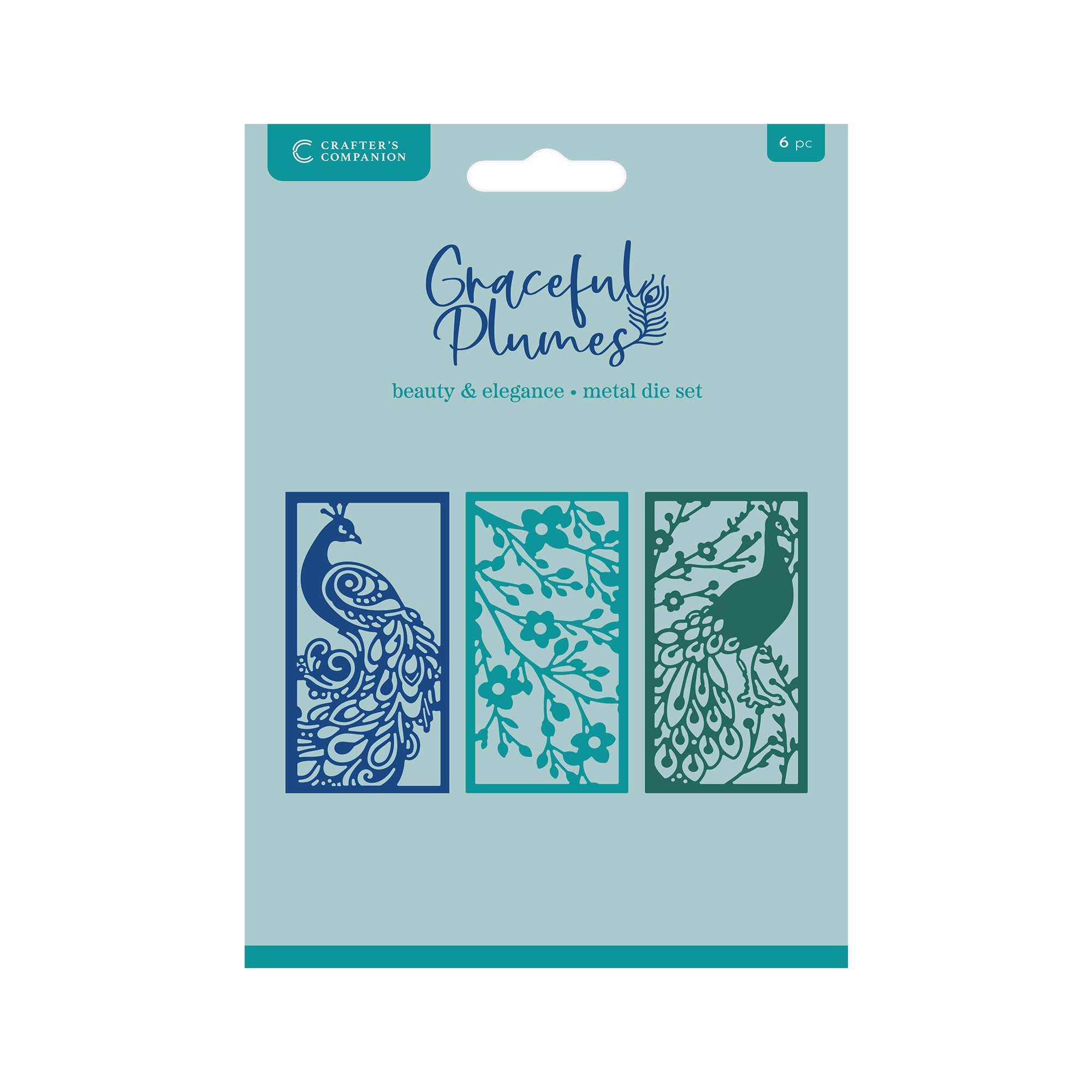Graceful Plumes Metal Die Create-a-Card - Beauty & Elegance