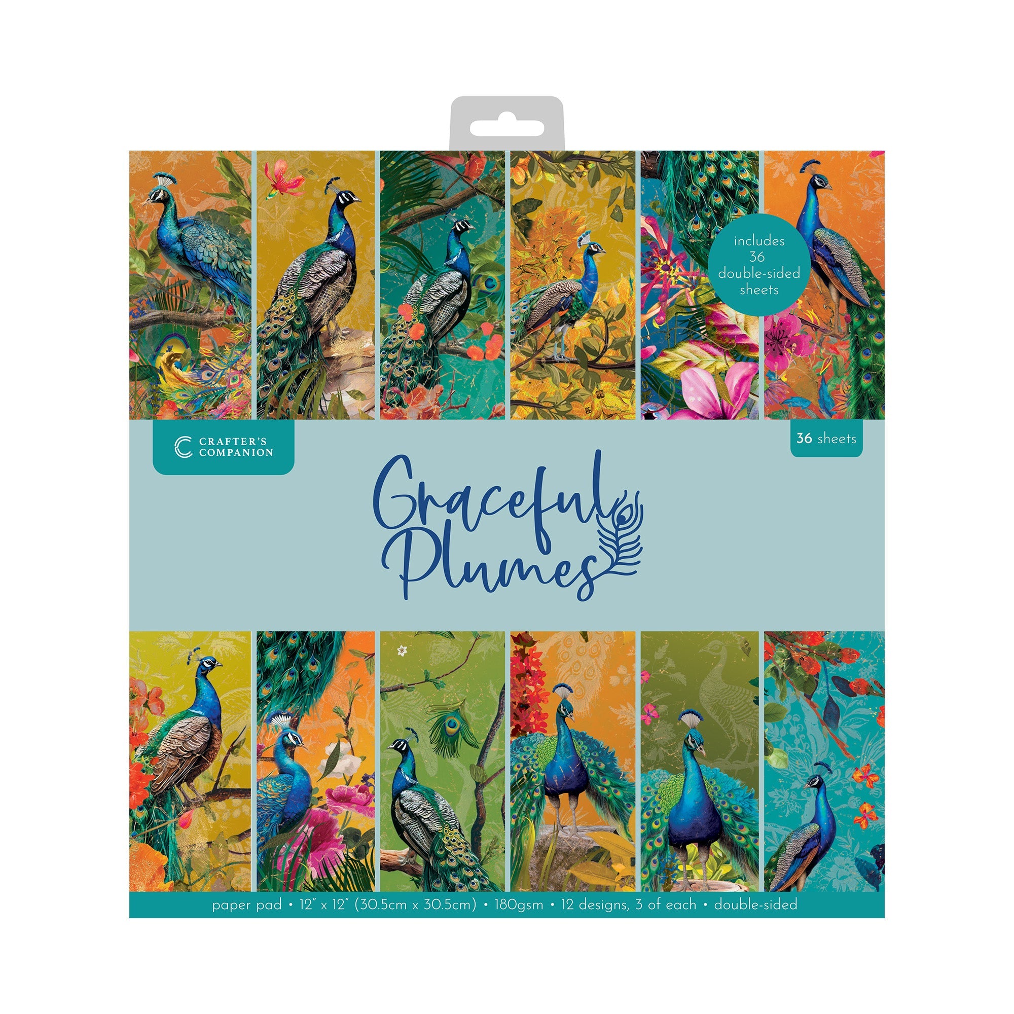 Graceful Plumes Paper Pad 12”x12”