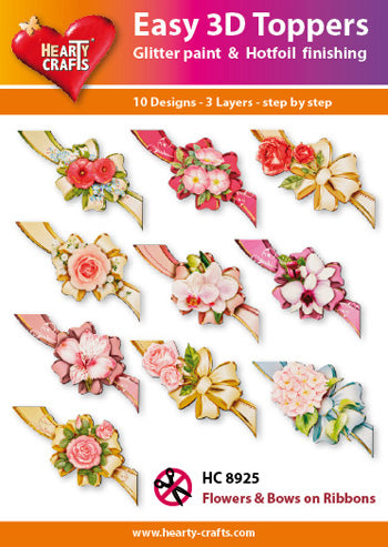 Hearty Crafts Easy 3D Toppers - Flowers & Bows on Ribbons