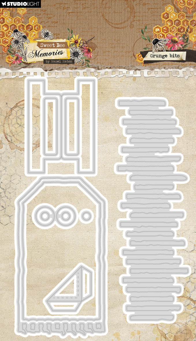 HE Cutting Dies Grunge Bits Sweet Bee Memories 9 PC