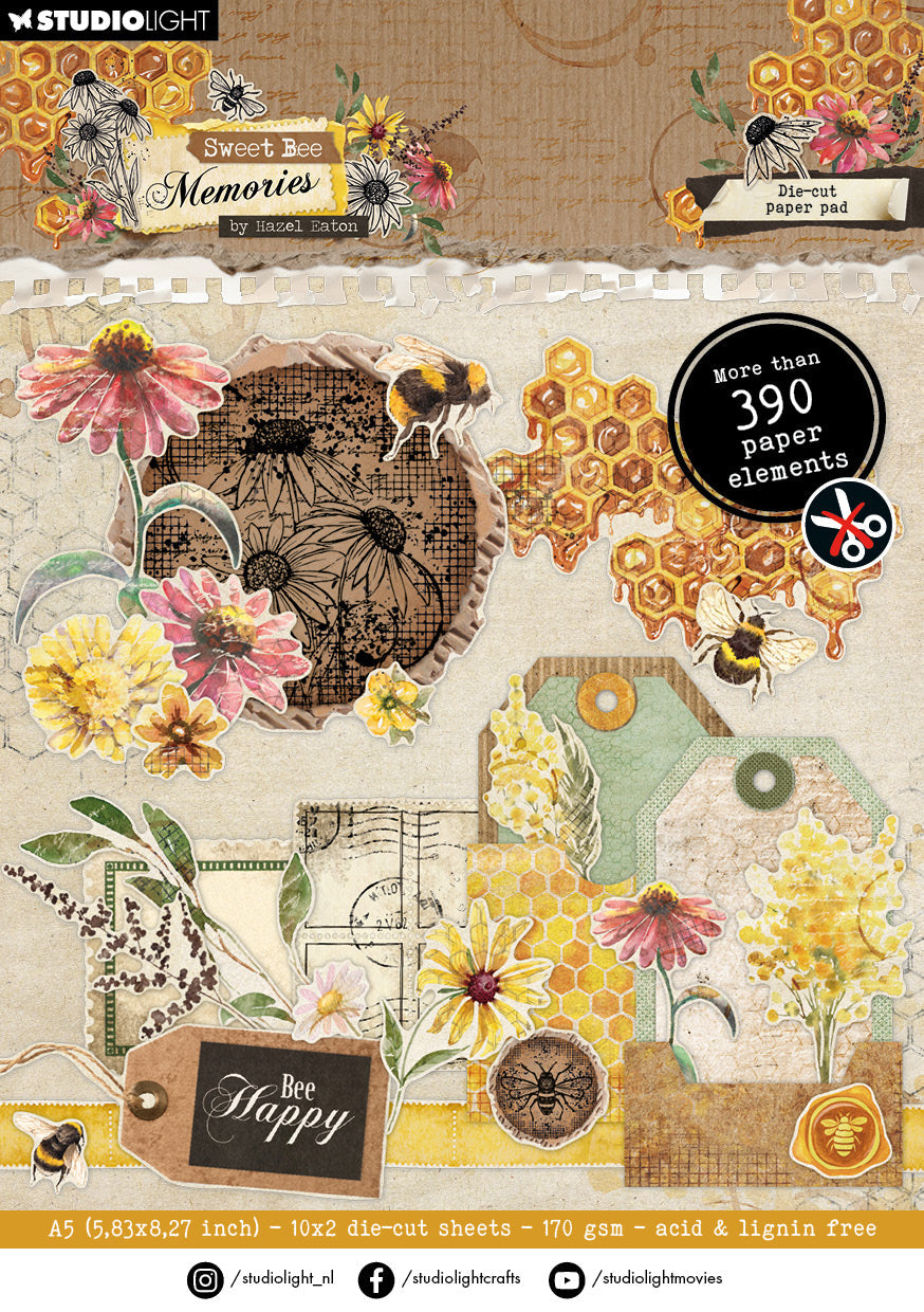 HE Die-Cut Paper Pad Paper Elements Sweet Bee Memories 20 SH