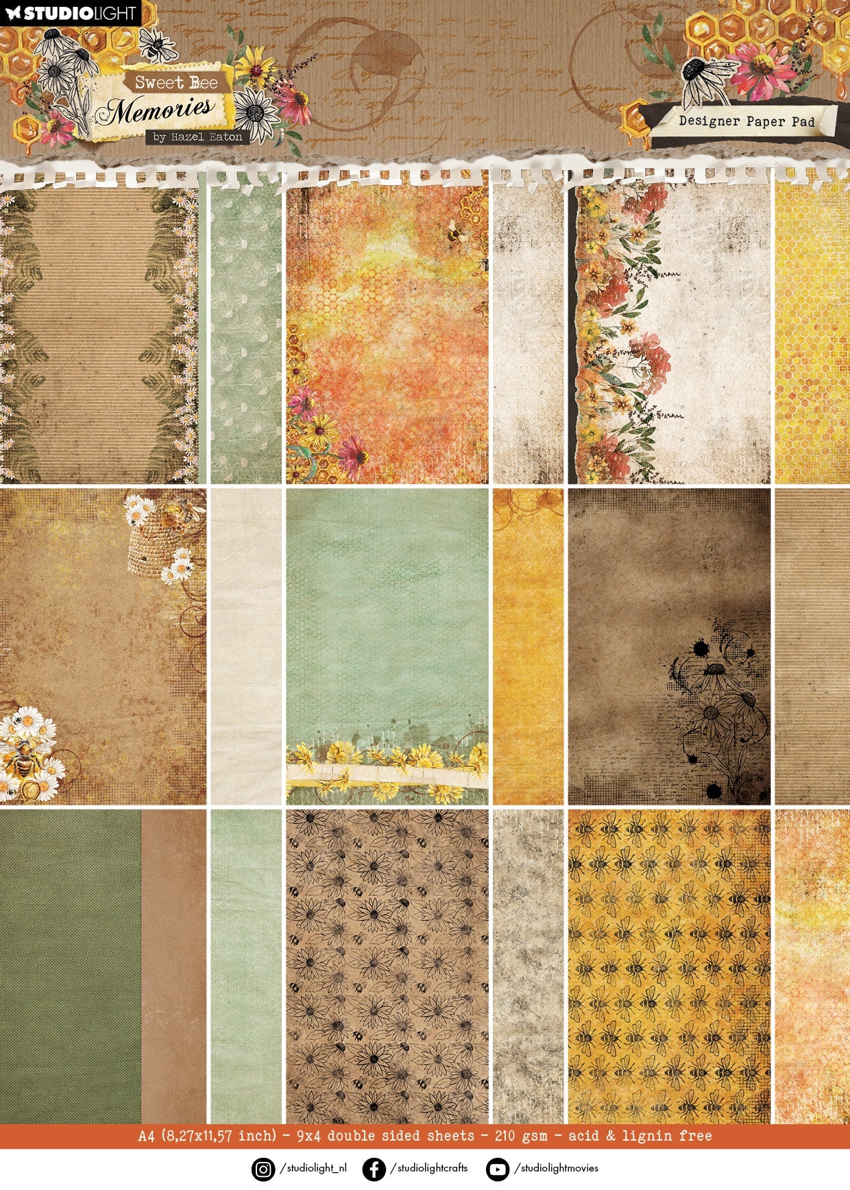 HE Design Paper Pad Background Sweet Bee Memories 36 SH