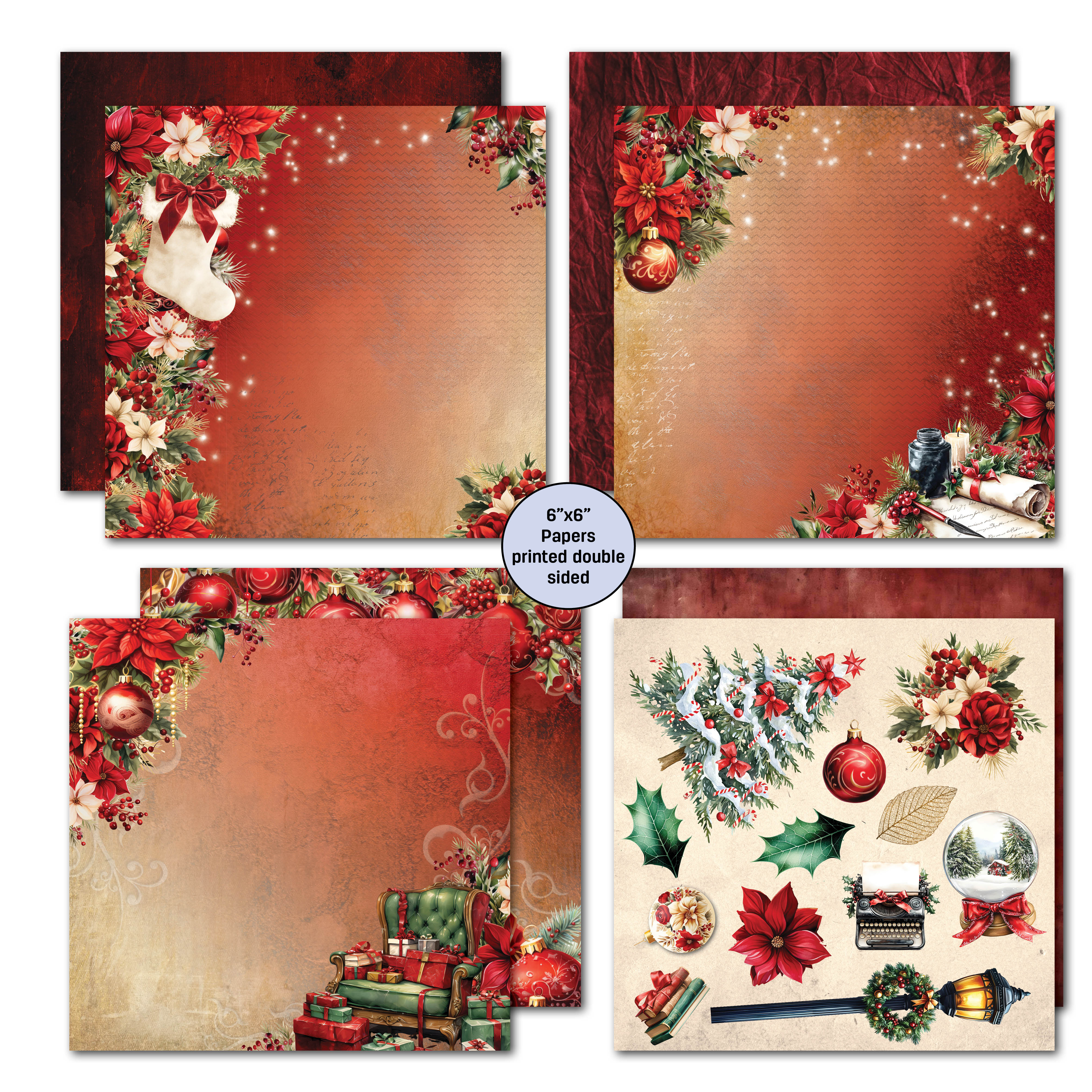 3Quarter Designs Holly Jolly 6x6 Paper Pack