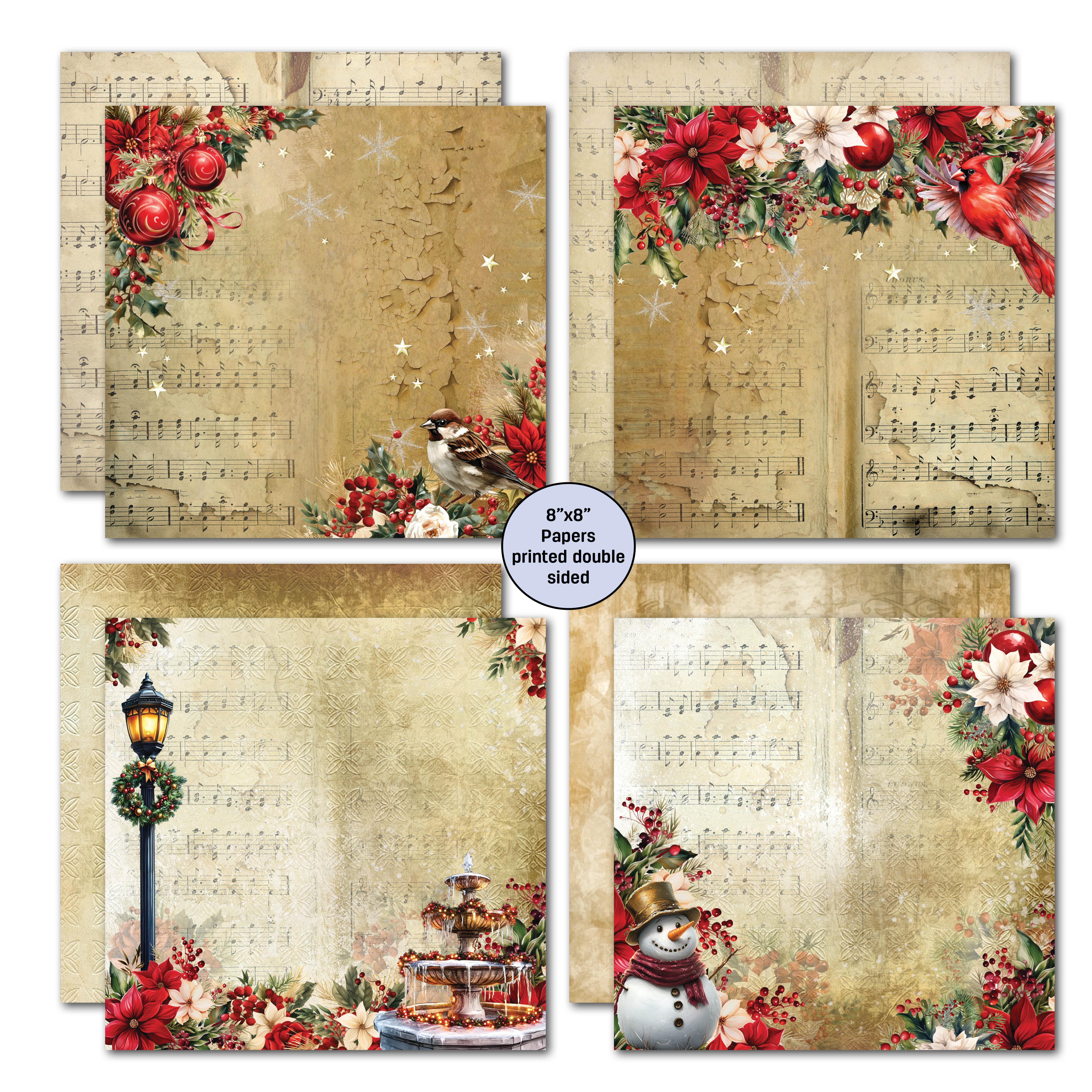 3Quarter Designs Holly Jolly 8x8 Paper Pack