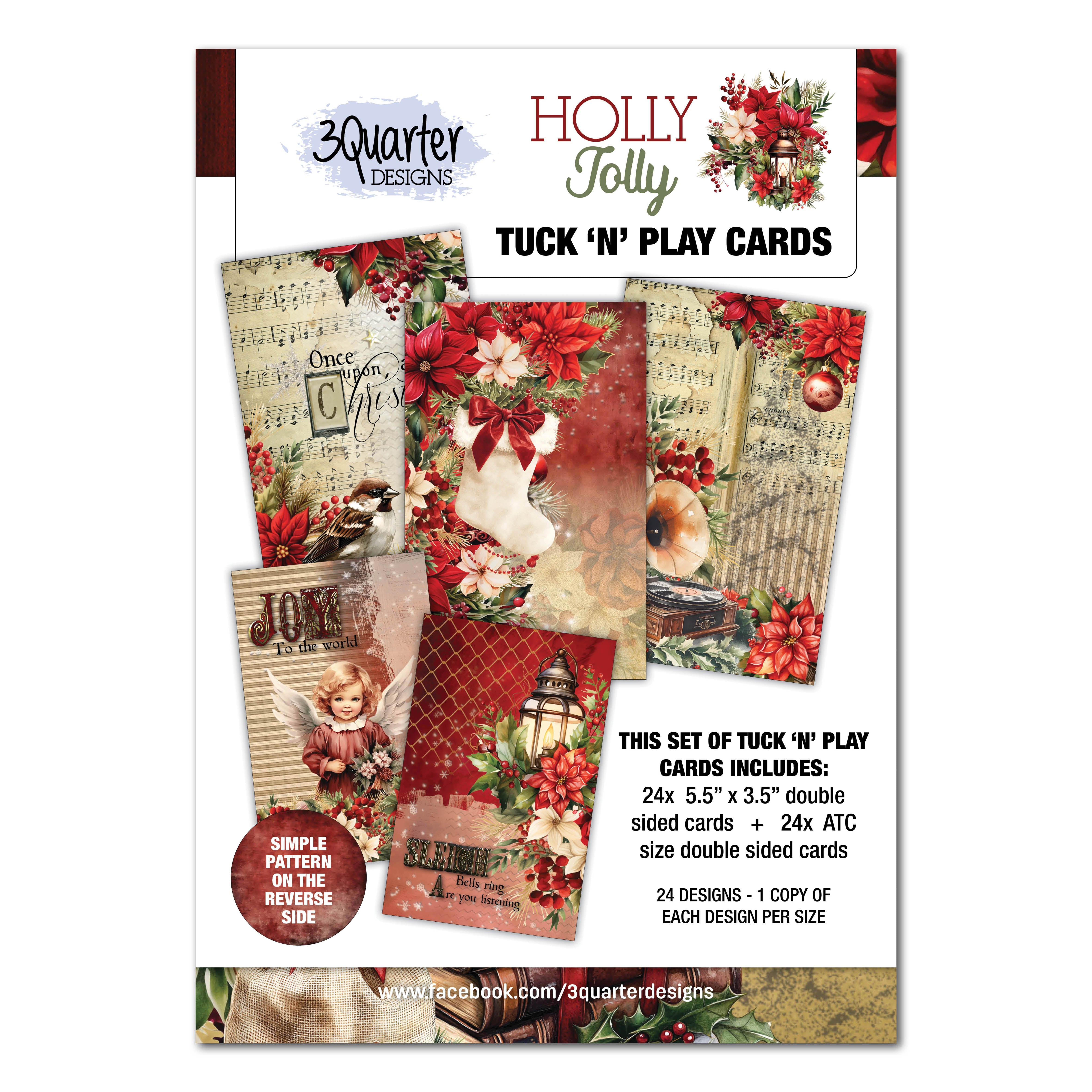 3Quarter Designs Holly Jolly - Tuck N Play Cards
