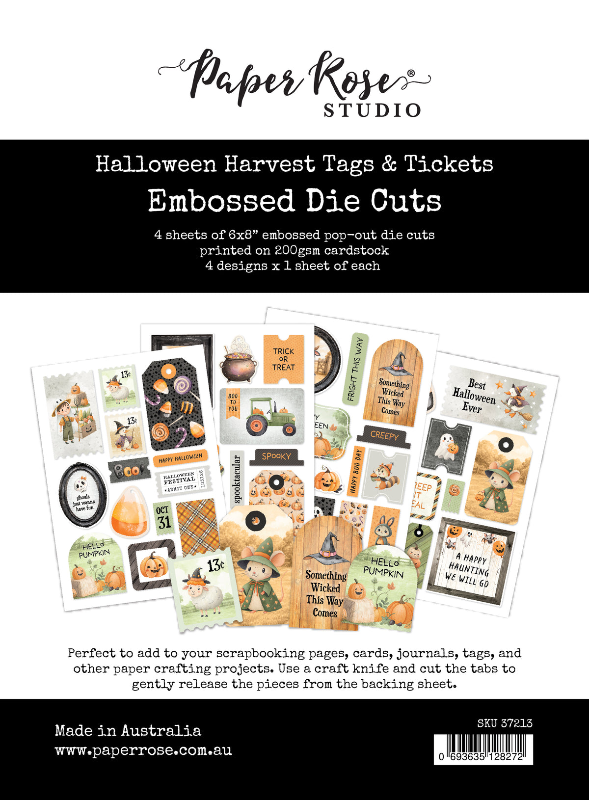 Halloween Harvest 6x8" Tags & Tickets Embossed Die Cuts 37213