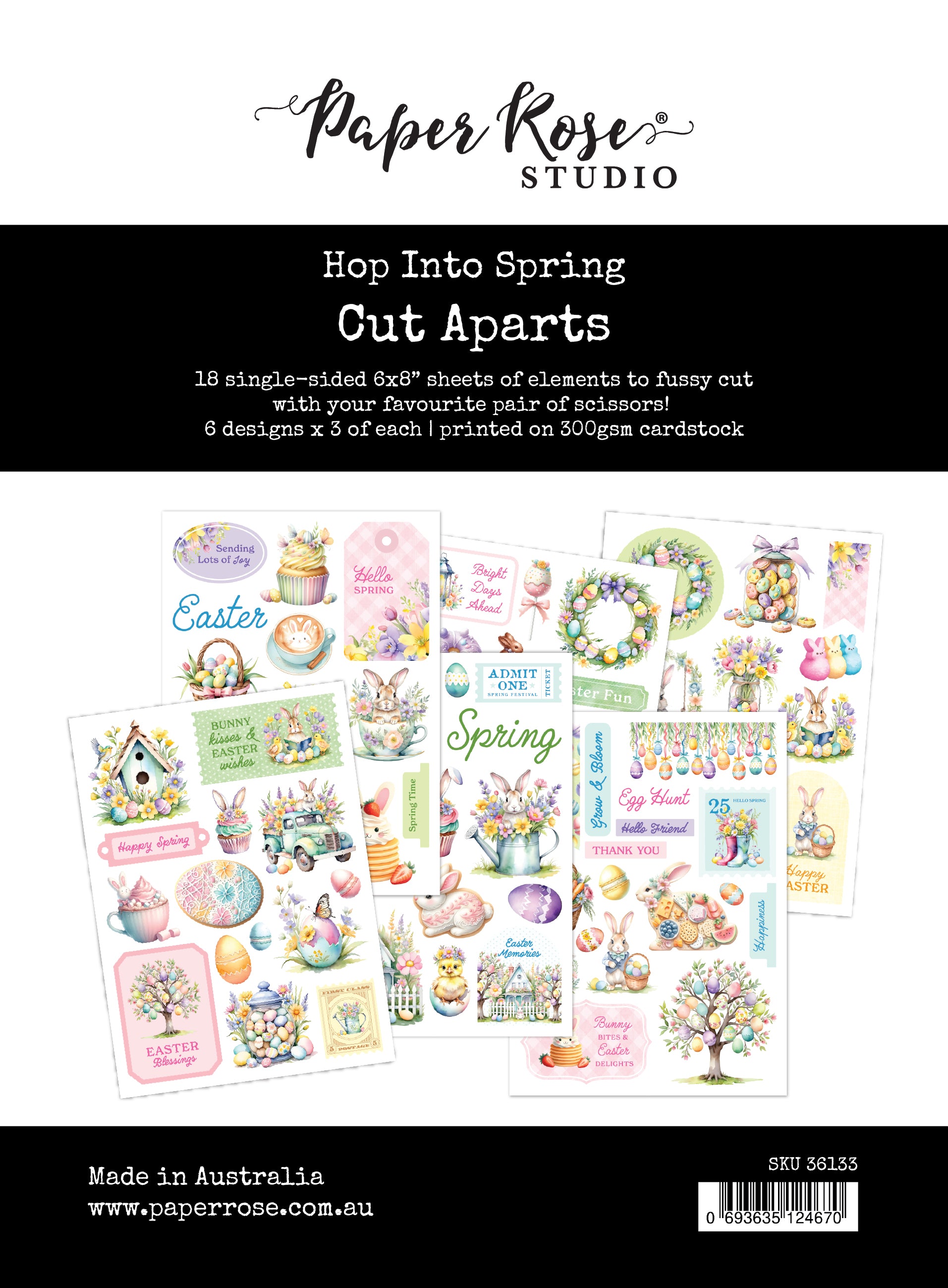 Hop Into Spring 6 x 8" Cut Aparts 36133