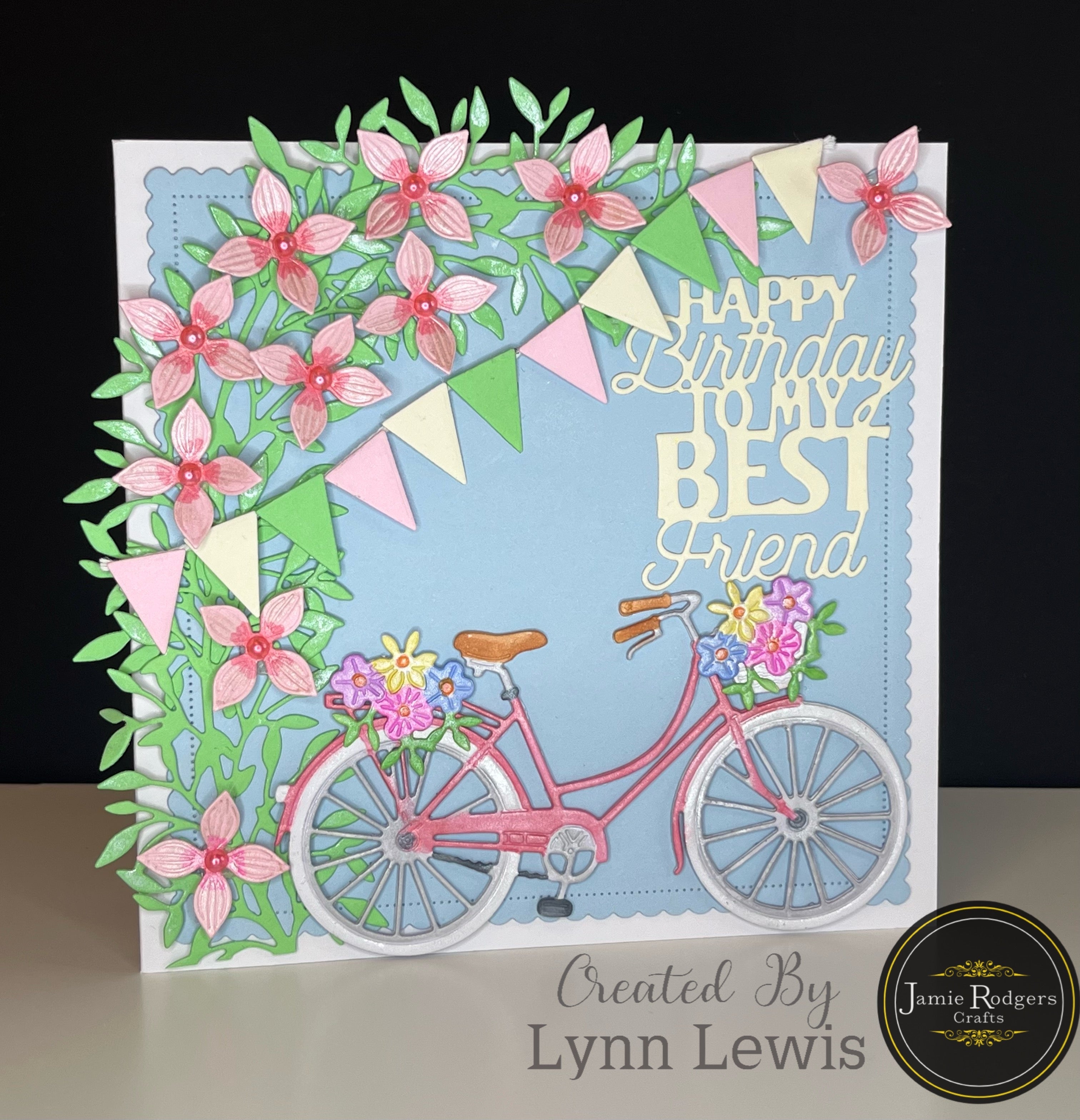 Jamie Rodgers Crafts Floral Bicycle Die Set