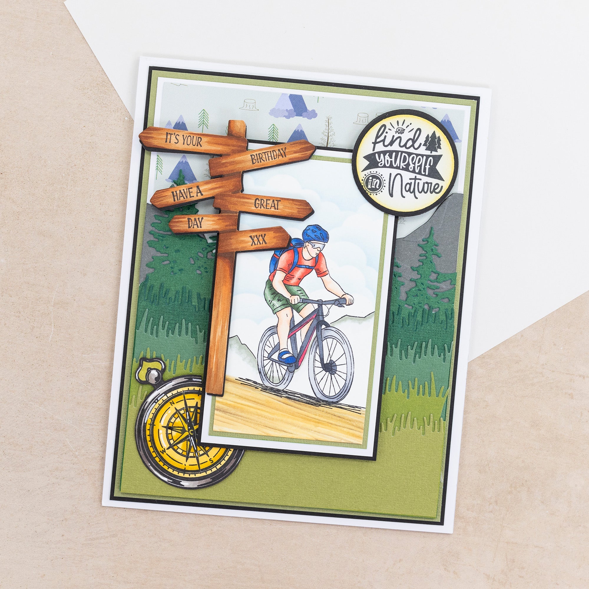 Crafters Companion The Great Outdoors Clear Acrylic Stamp Set - Find Yourself in Nature