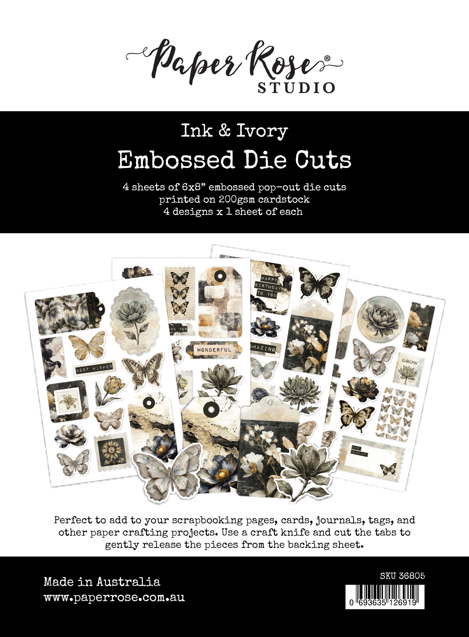 Ink & Ivory 6 x 8" Embossed Die Cuts 36805