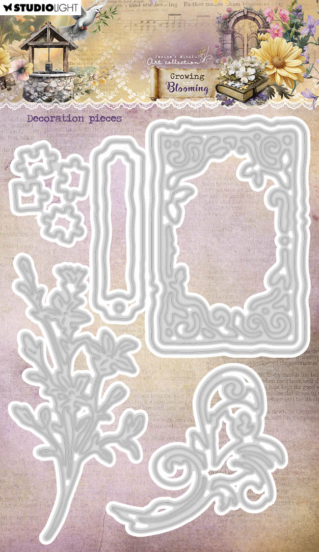 JMA Cutting Die Decoration Pieces Growing & Blooming 7 Pieces