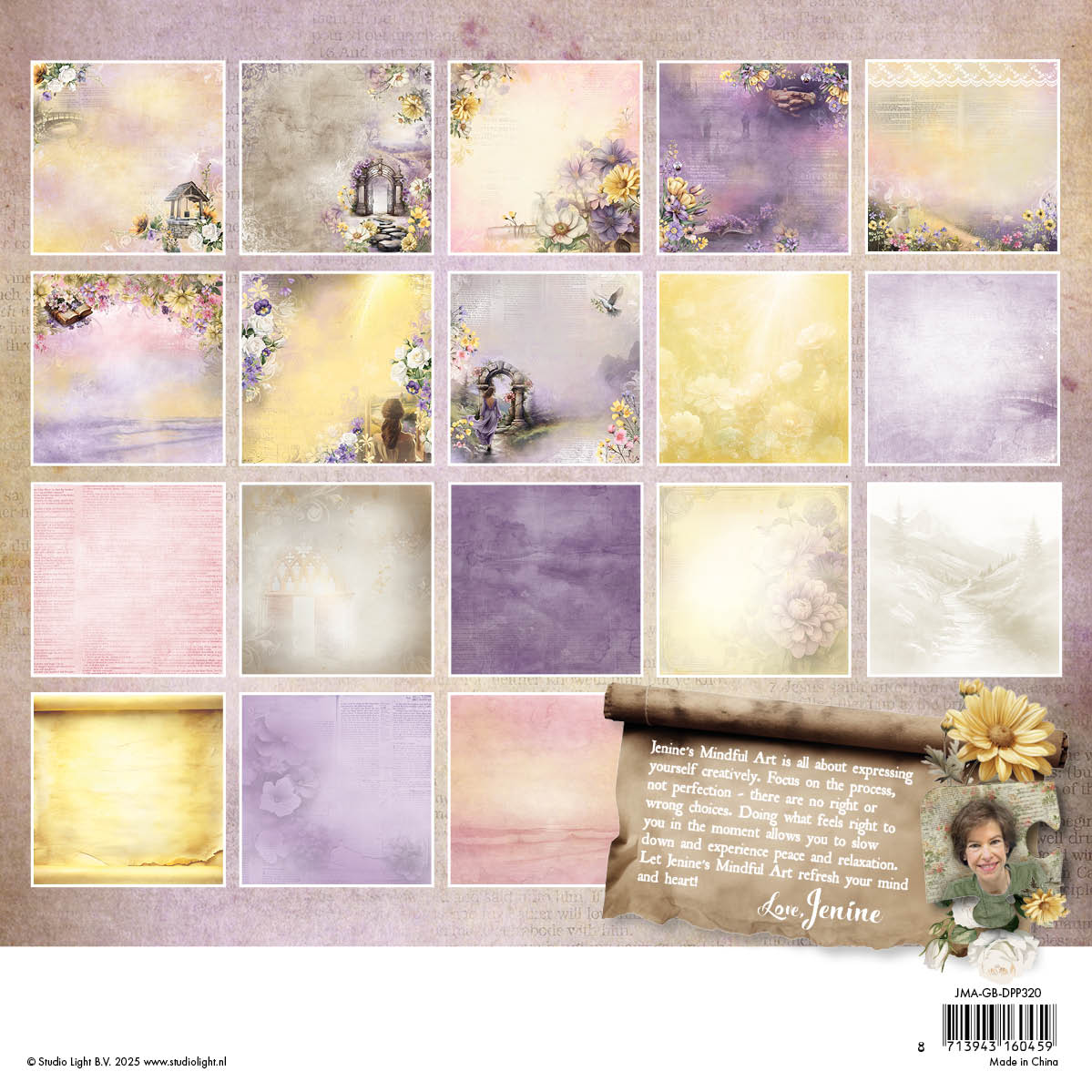 JMA Designer Paper Pad Background Paper Growing & Blooming 36 Sheets