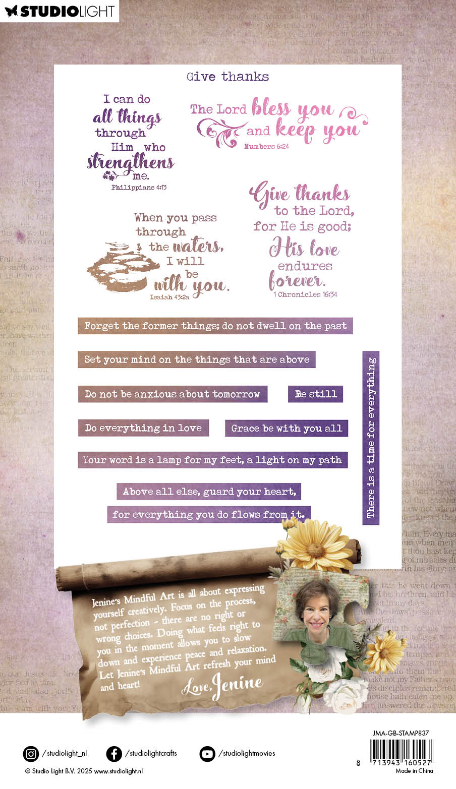 JMA Clear Stamp Give Thanks Growing & Blooming 13 Pieces