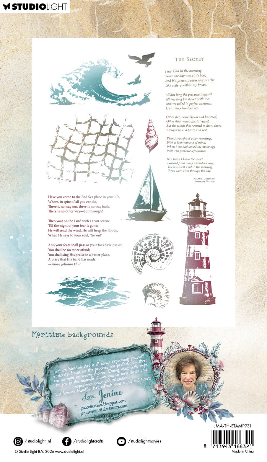 JMA Clear Stamp Maritime Backgrounds Tide of Hope 12 Pieces