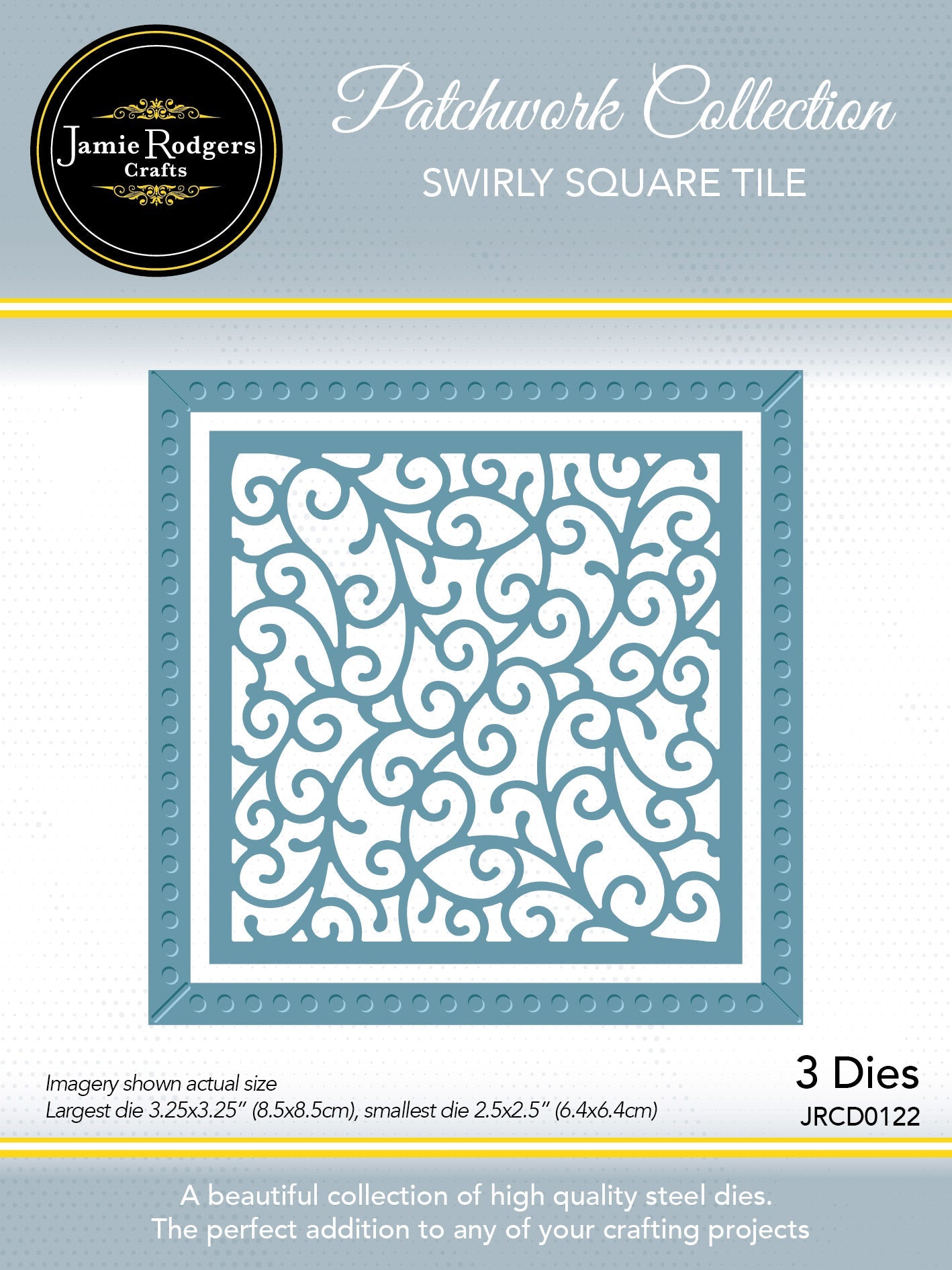 Jamie Rodgers Crafts Swirly Square Tile Die Set