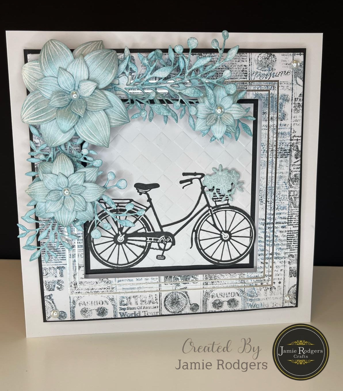 Jamie Rodgers Crafts Floral Bicycle Die Set