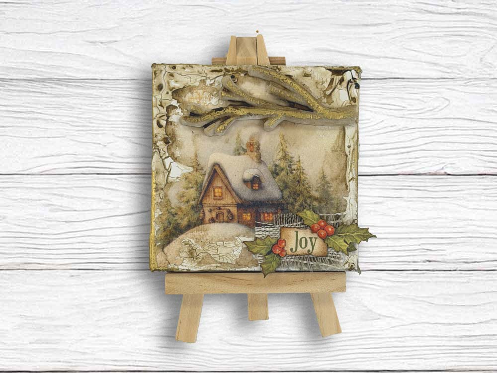 Printed Mini Rice Paper A6 8 Sheets For Art And Craft - Silent Night
