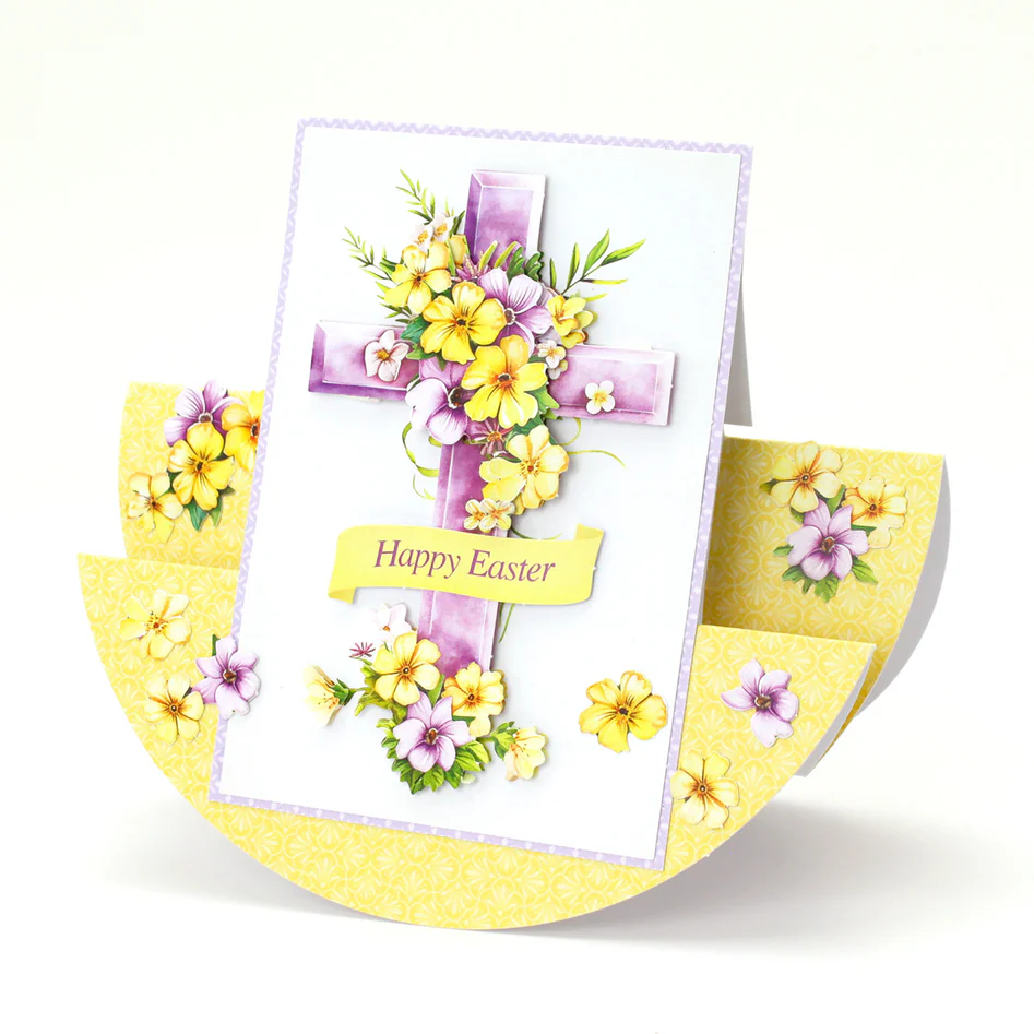 Die Cut Decoupage – Lilac Floral Cross (pack of 3)