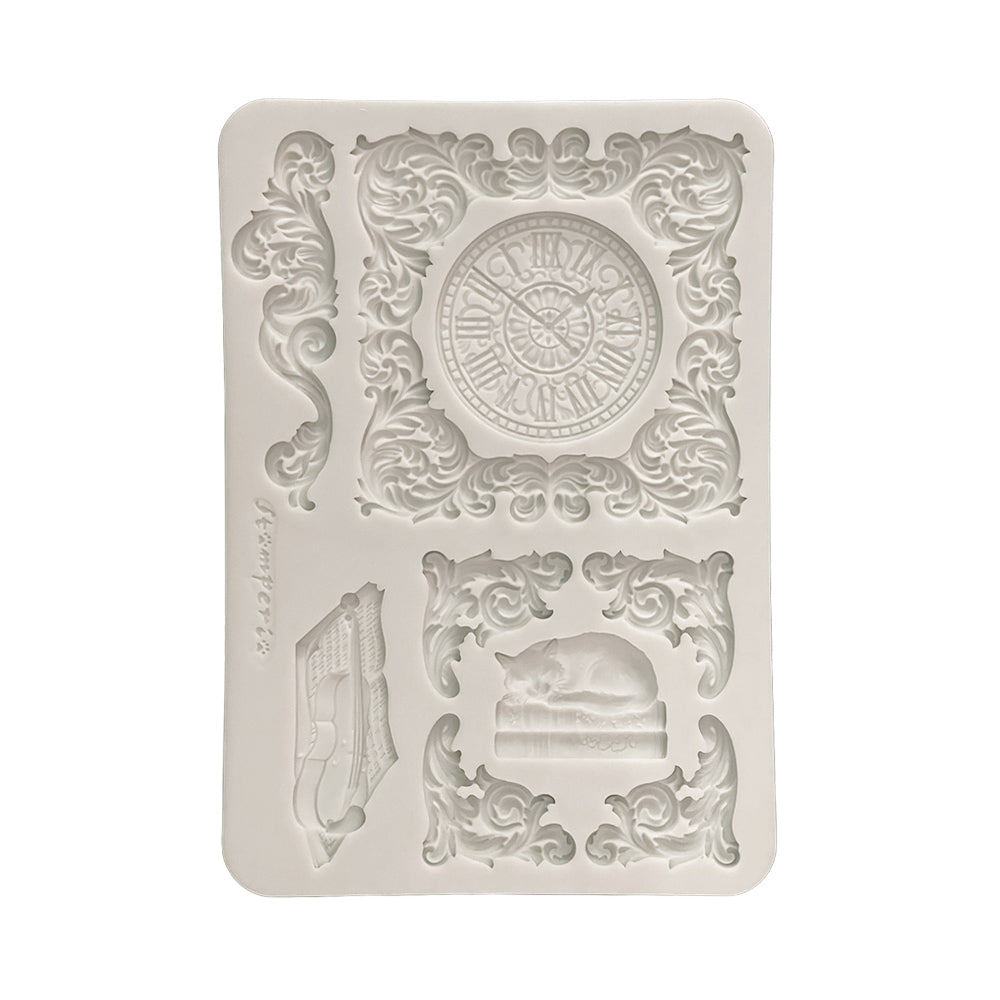 Silicon Mould Designs A5 For Art And Craft - Symphony Clock And Cat