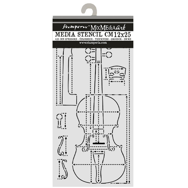 Cut Laser Stencil For Art And Craft cm 12x25 - Symphony Violin Sections (SINGLE NOT 3PK)