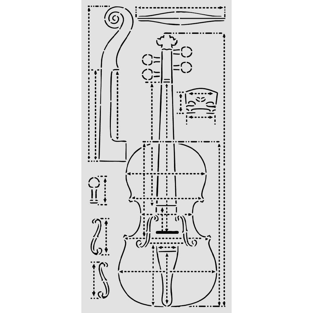 Cut Laser Stencil For Art And Craft cm 12x25 - Symphony Violin Sections (SINGLE NOT 3PK)