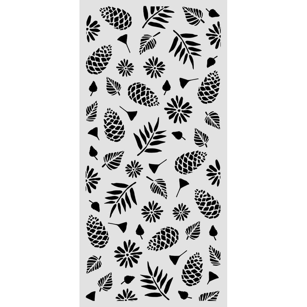 Cut Laser Stencil For Art And Craft cm 12x25 - Christmas Pinecones Pattern