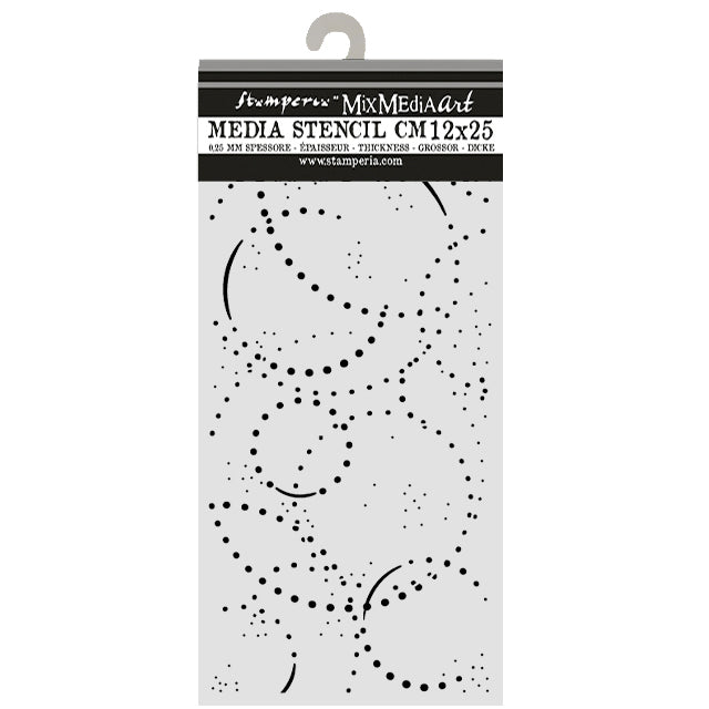 Cut Laser Stencil For Art And Craft cm 12x25 - Cosmos Ink Orbits