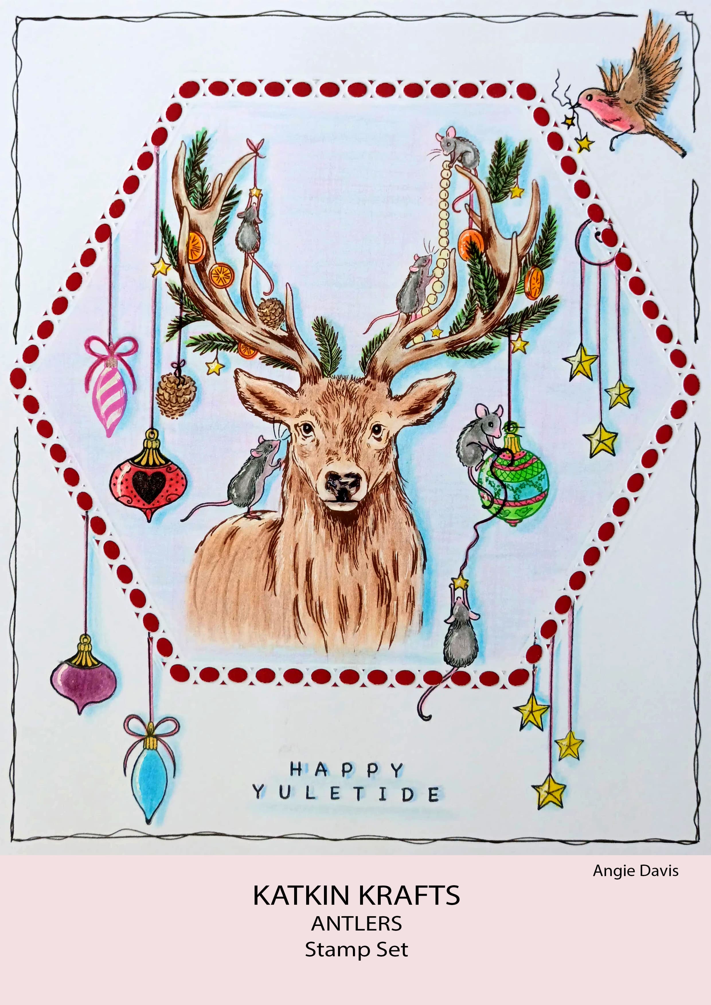 Katkin Krafts Antlers 6 in x 8 in Clear Stamp Set