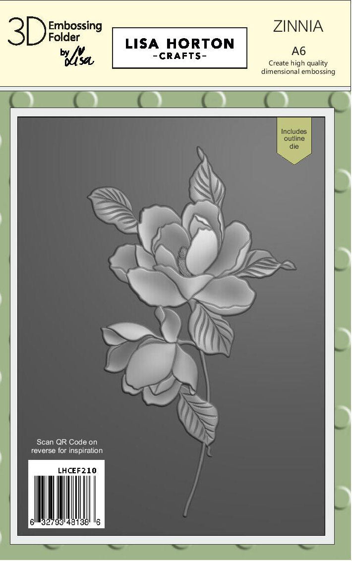Lisa Horton Crafts Zinnia A6 3D Embossing Folder & Die