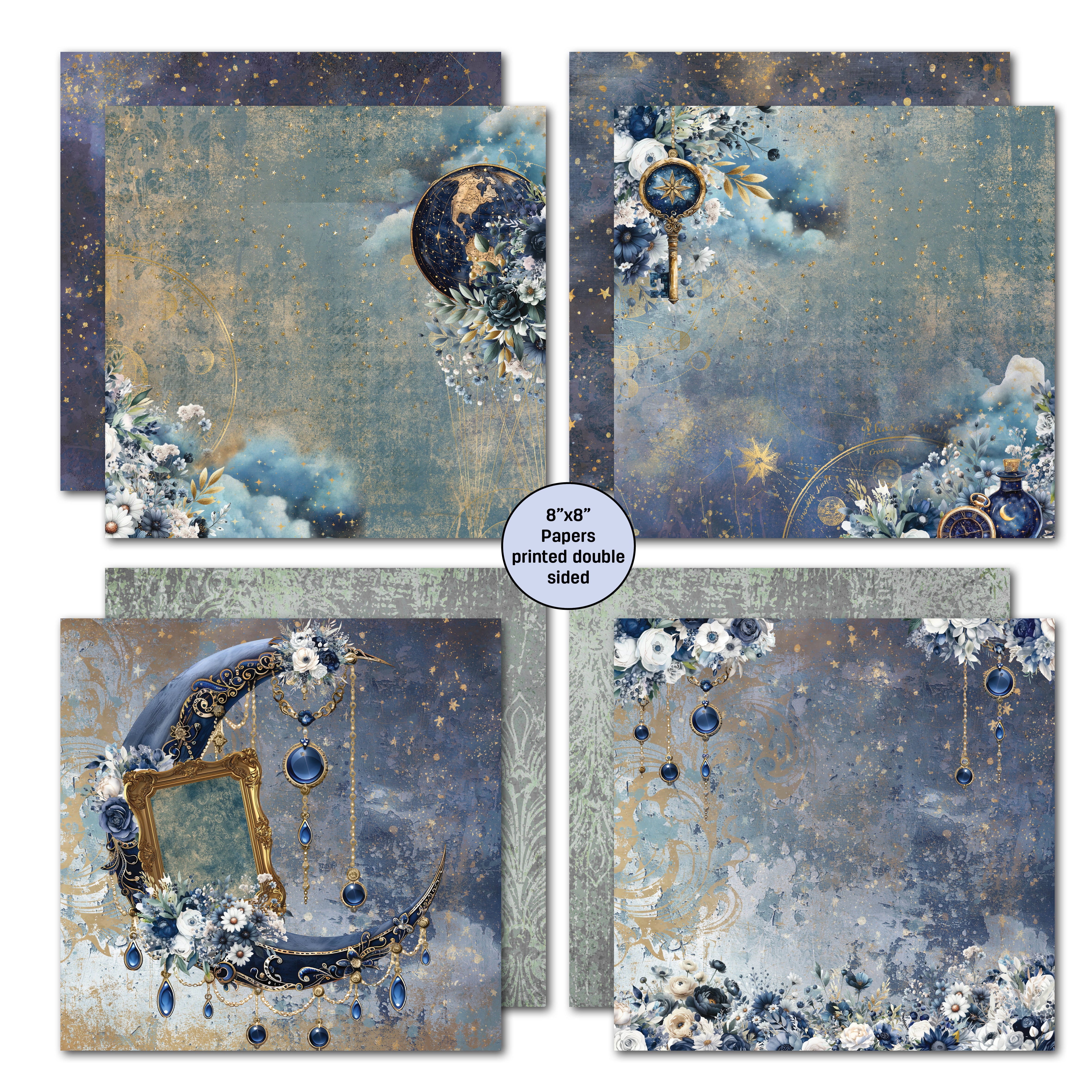 3Quarter Designs Lunar Horoscopes 8x8 Paper Pack & Diecuts Set