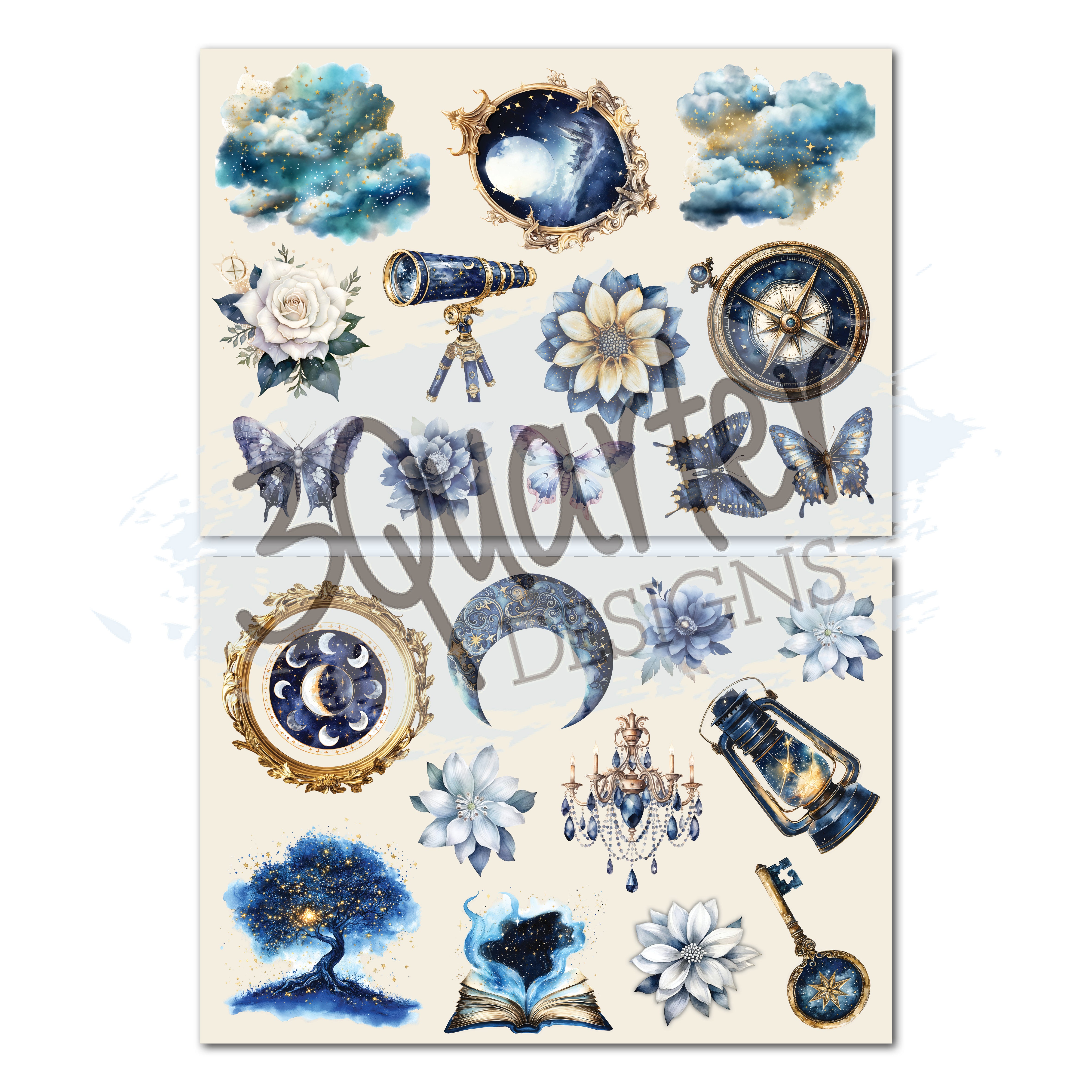 3Quarter Designs Lunar Horoscopes 8x8 Paper Pack & Diecuts Set