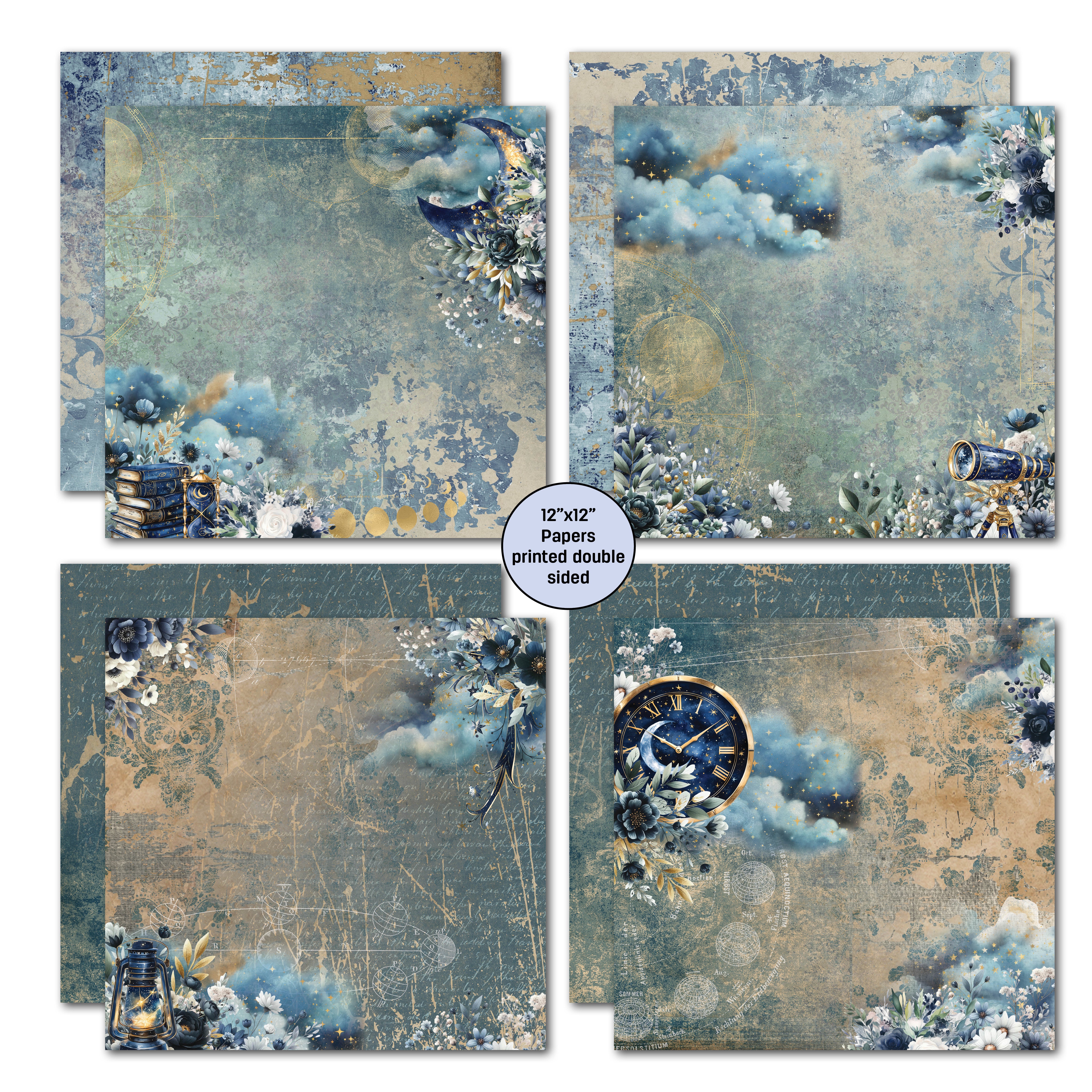 3Quarter Designs Lunar Horoscopes 12x12 Designer Paper & Diecuts Set