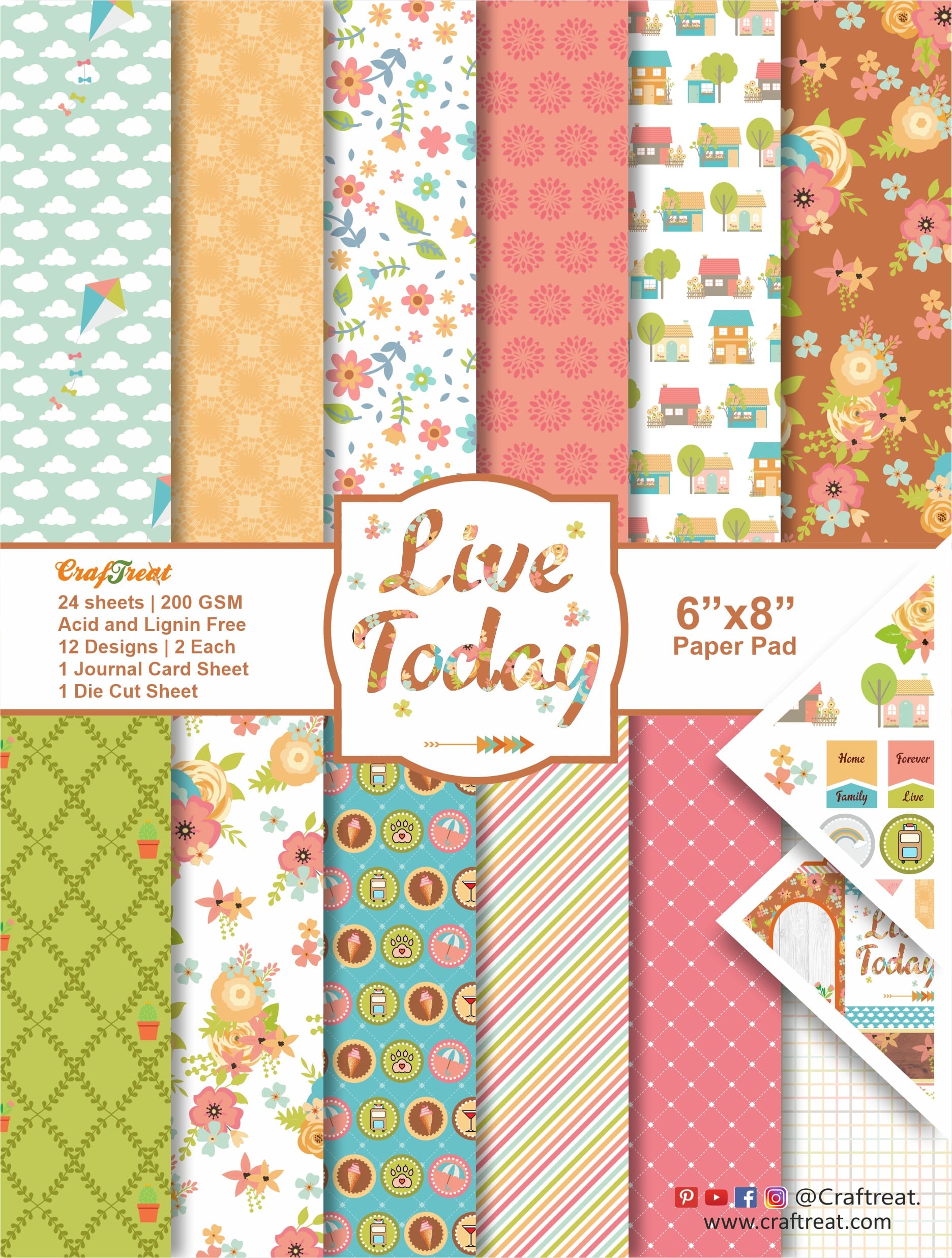 CrafTreat Paper Pad - Live Today 6"x8"