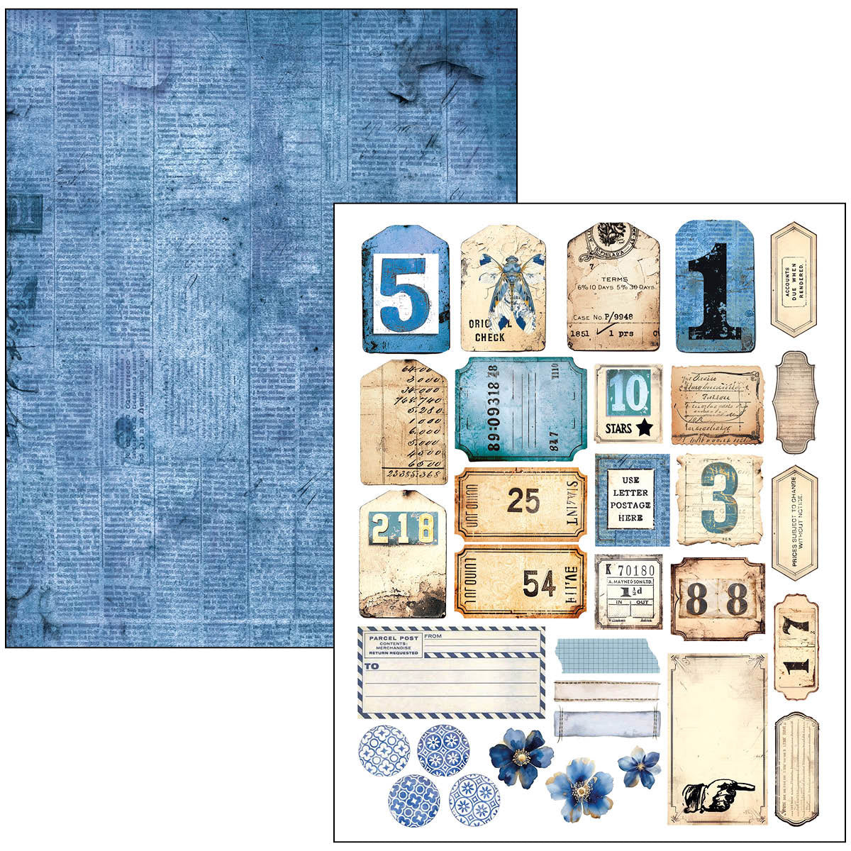 Mixed Media Book Urban Blue Denim A4 Maxi