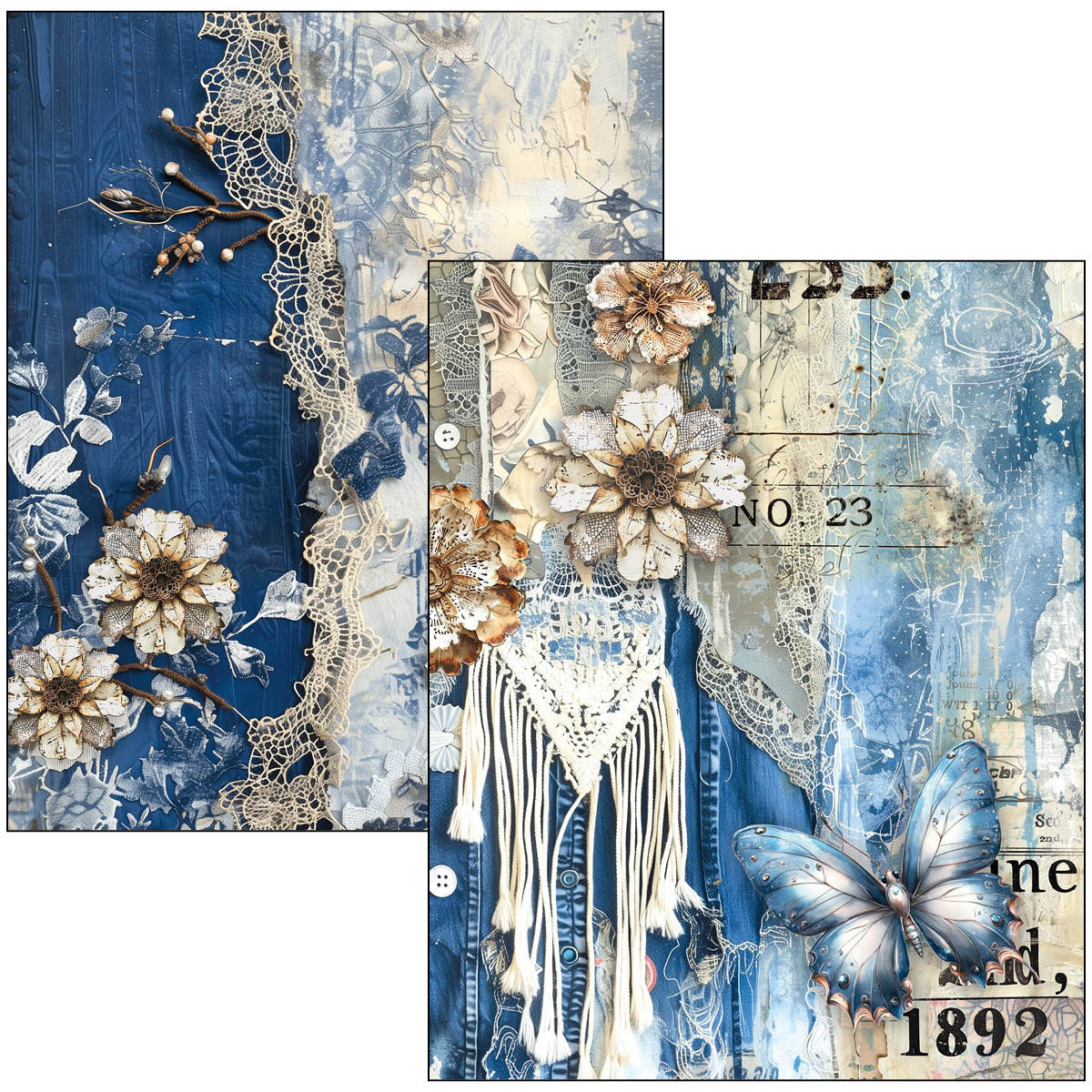 Mixed Media Book Urban Blue Denim A4 Maxi
