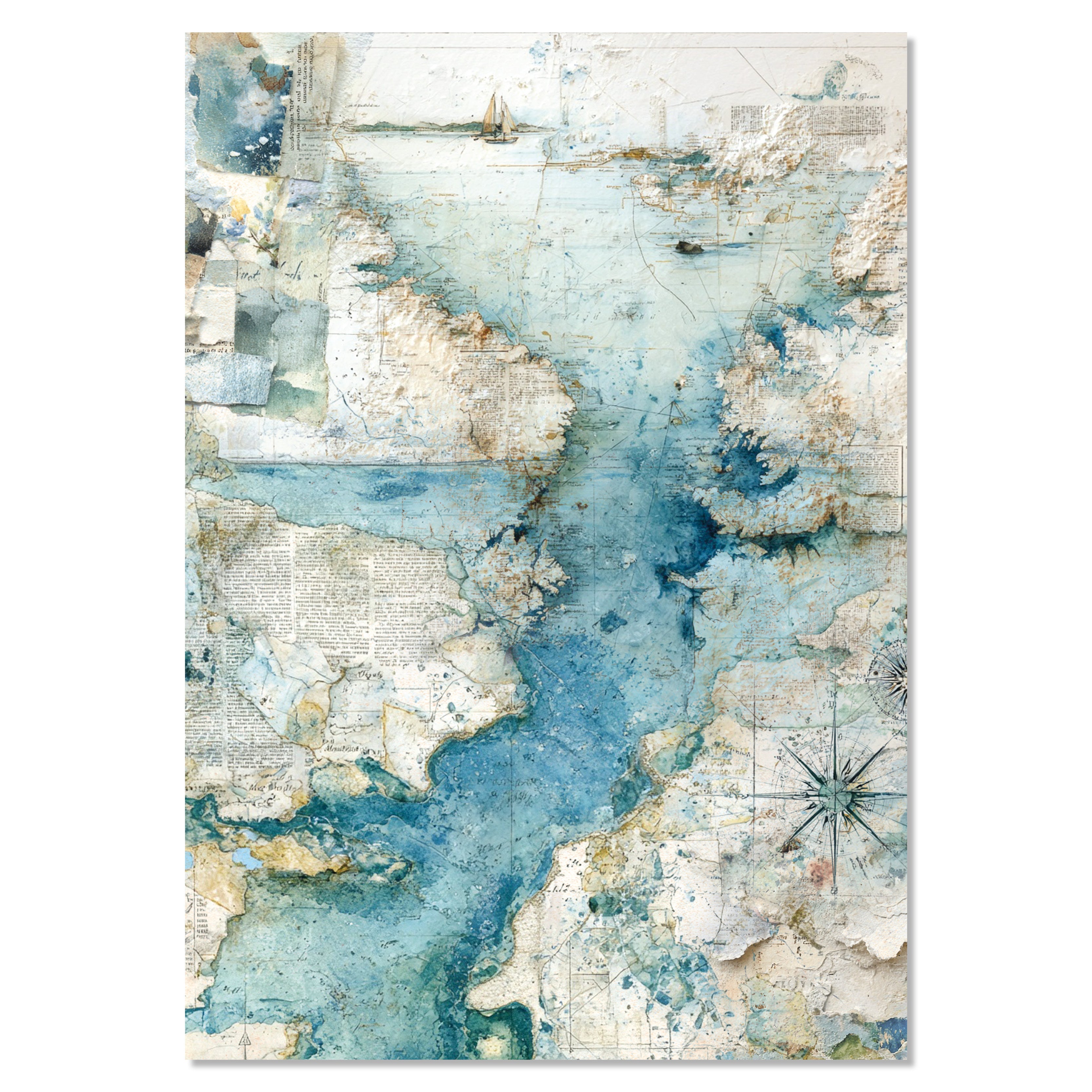 Rice Paper A4 MIXED 4/Pkg Edge of the Ocean