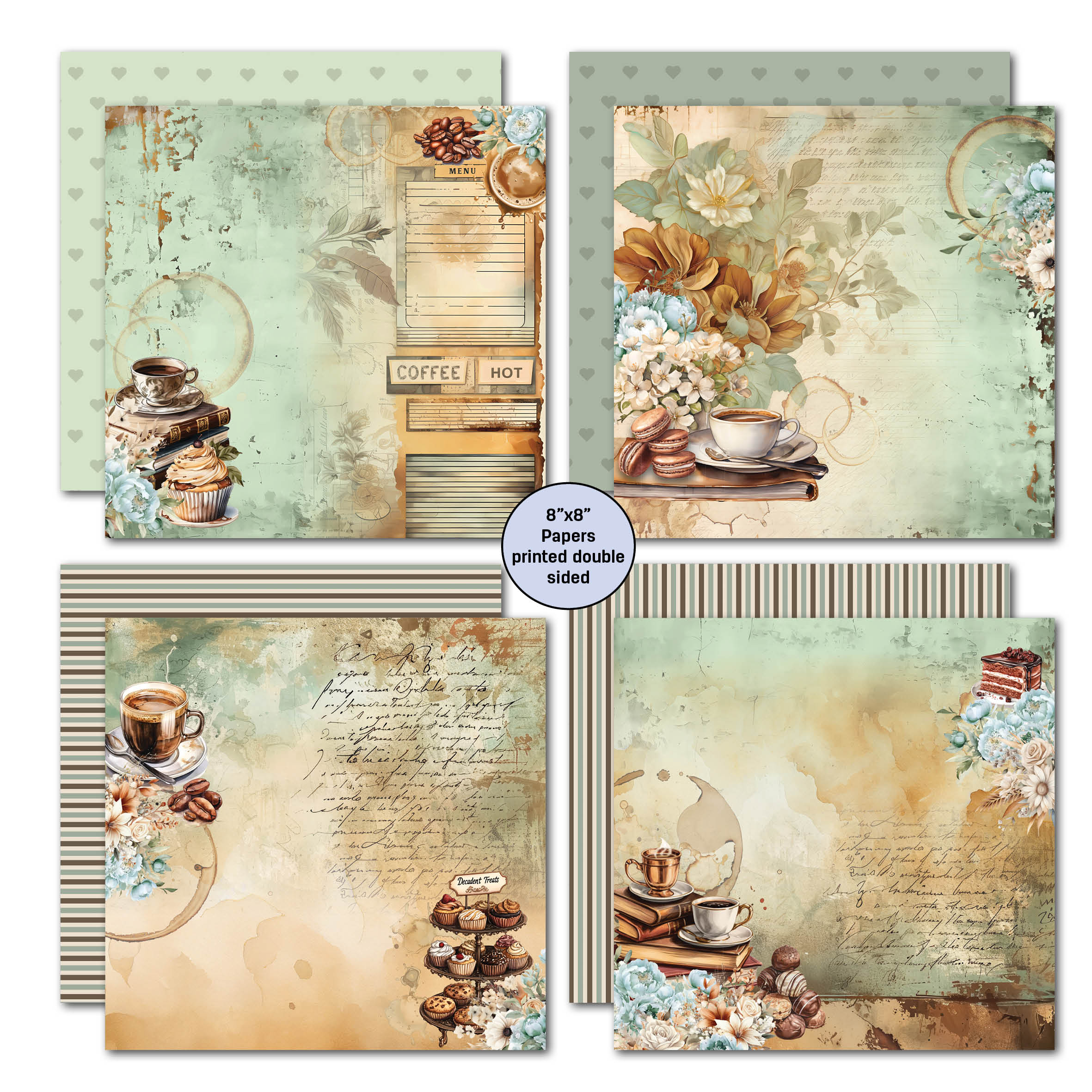 3Quarter Designs Mocha Fix 8x8 Paper Pack