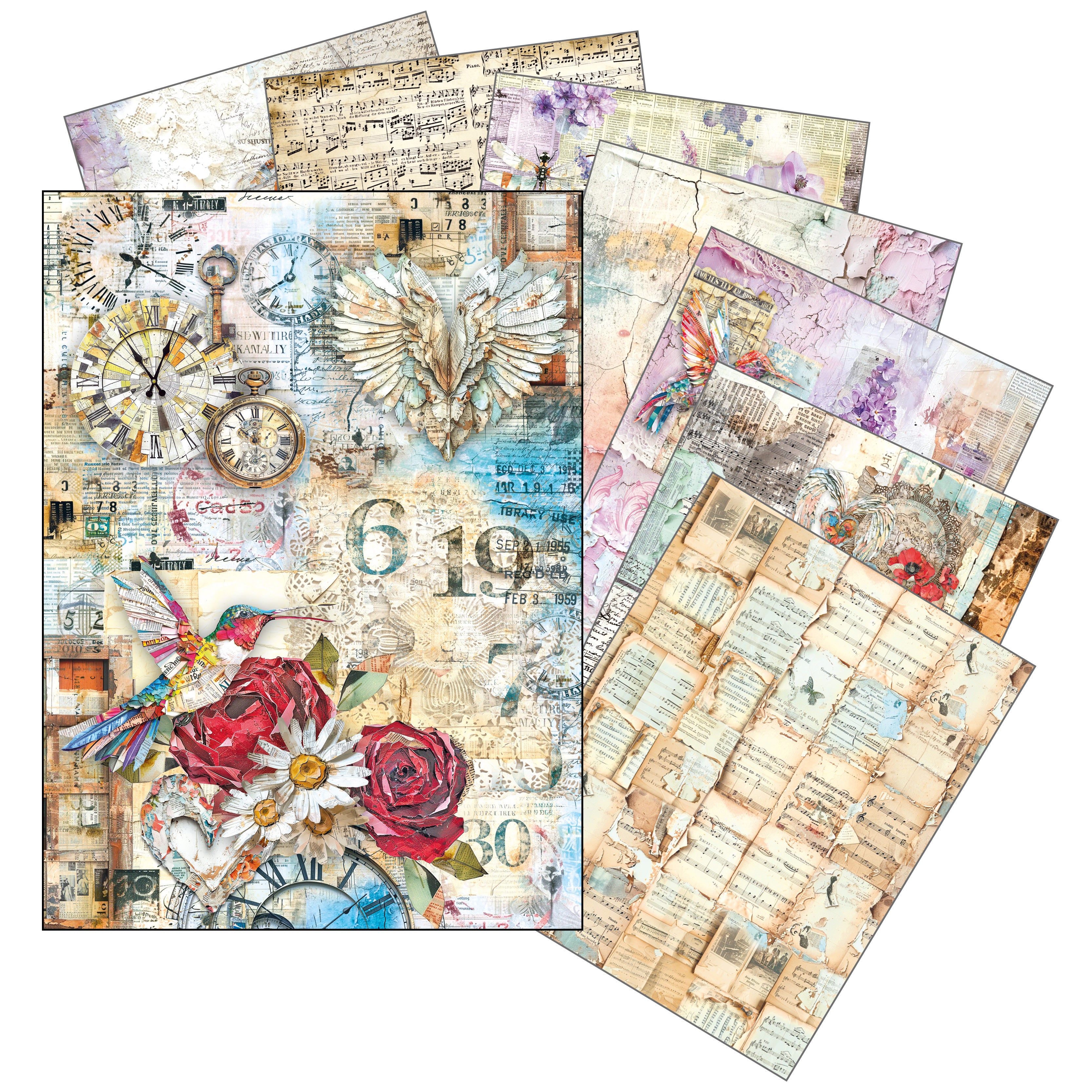 Rice Paper A5 MIXED 8/Pkg The Sound of Spring