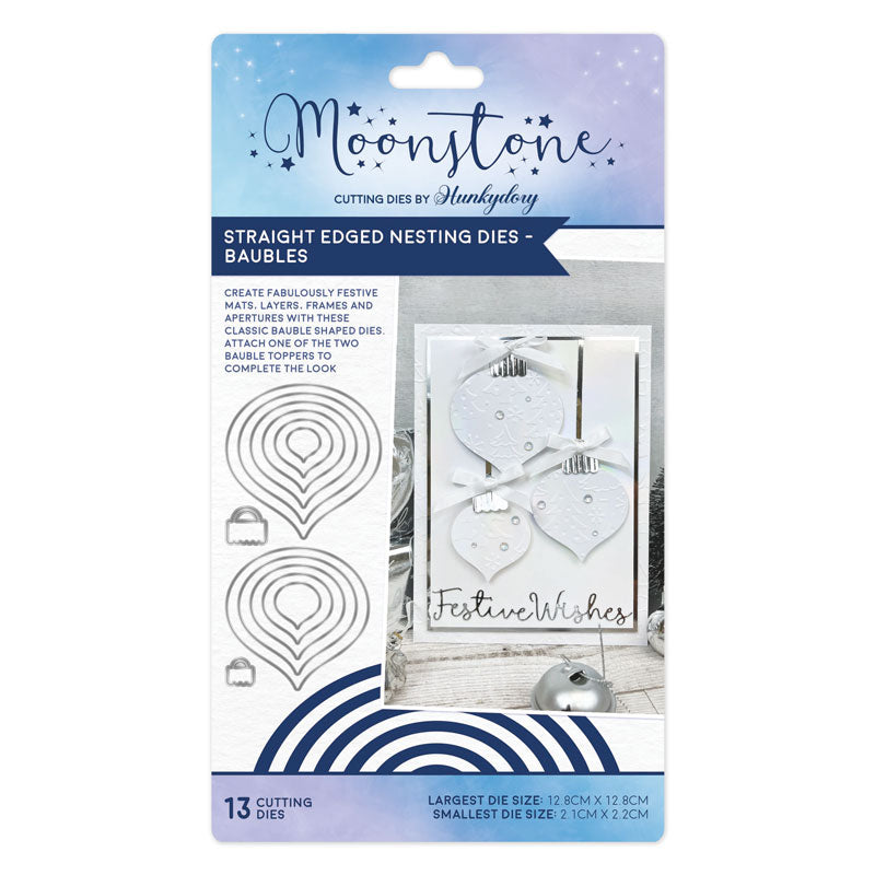 Moonstone Dies - Straight Edged Nesting Dies - Baubles
