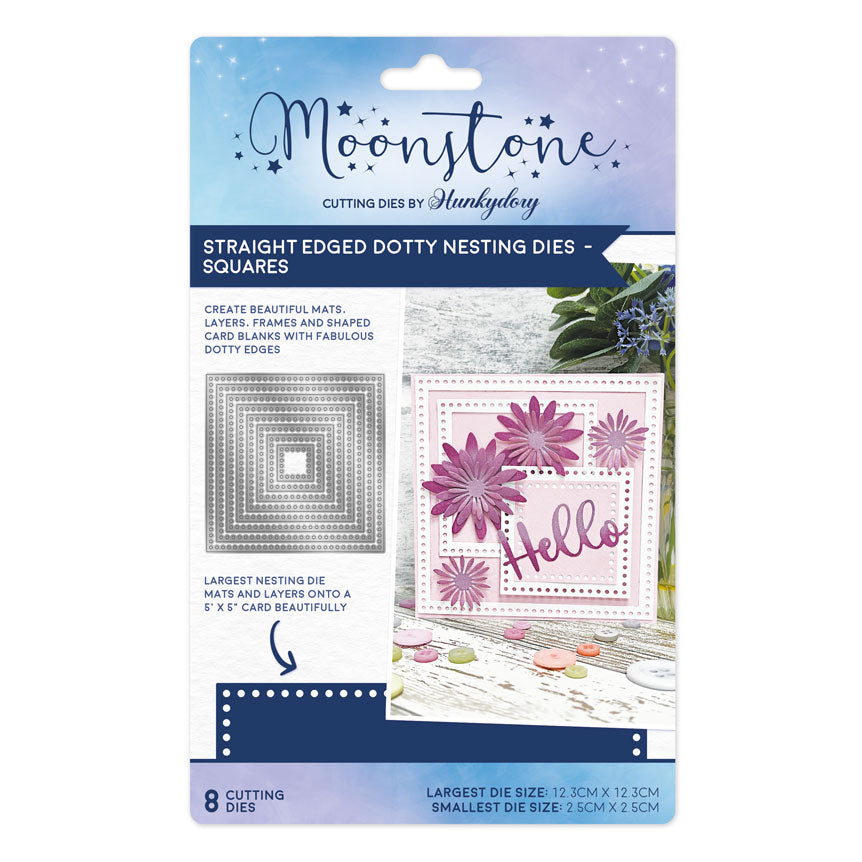 Moonstone Dies - Straight Edged Dotty Nesting Dies - Squares