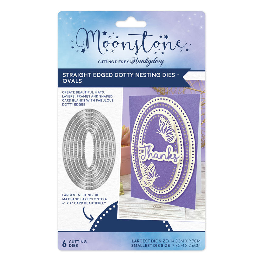 Moonstone Dies - Straight Edged Dotty Nesting Dies - Ovals