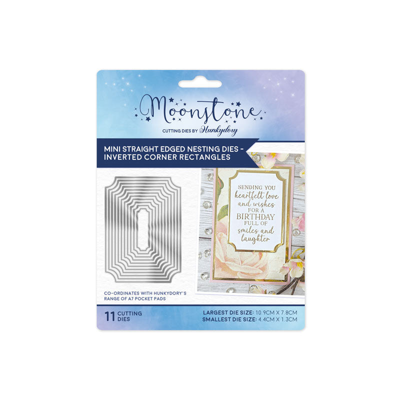 Moonstone Dies - Mini Straight Edged Nesting Dies - Inverted Corner Rectangles