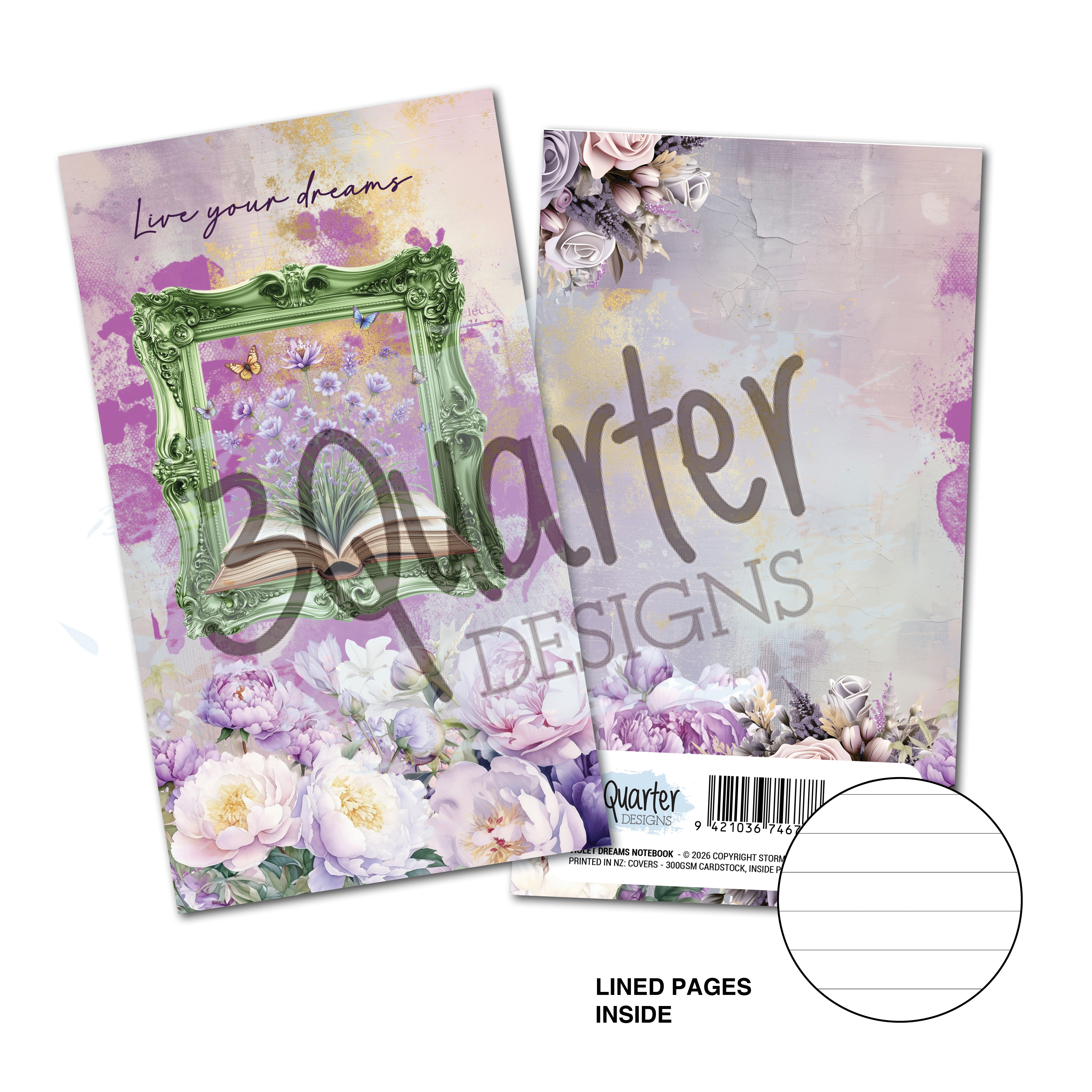 3Quarter Designs Violet Dreams Mini Notebook