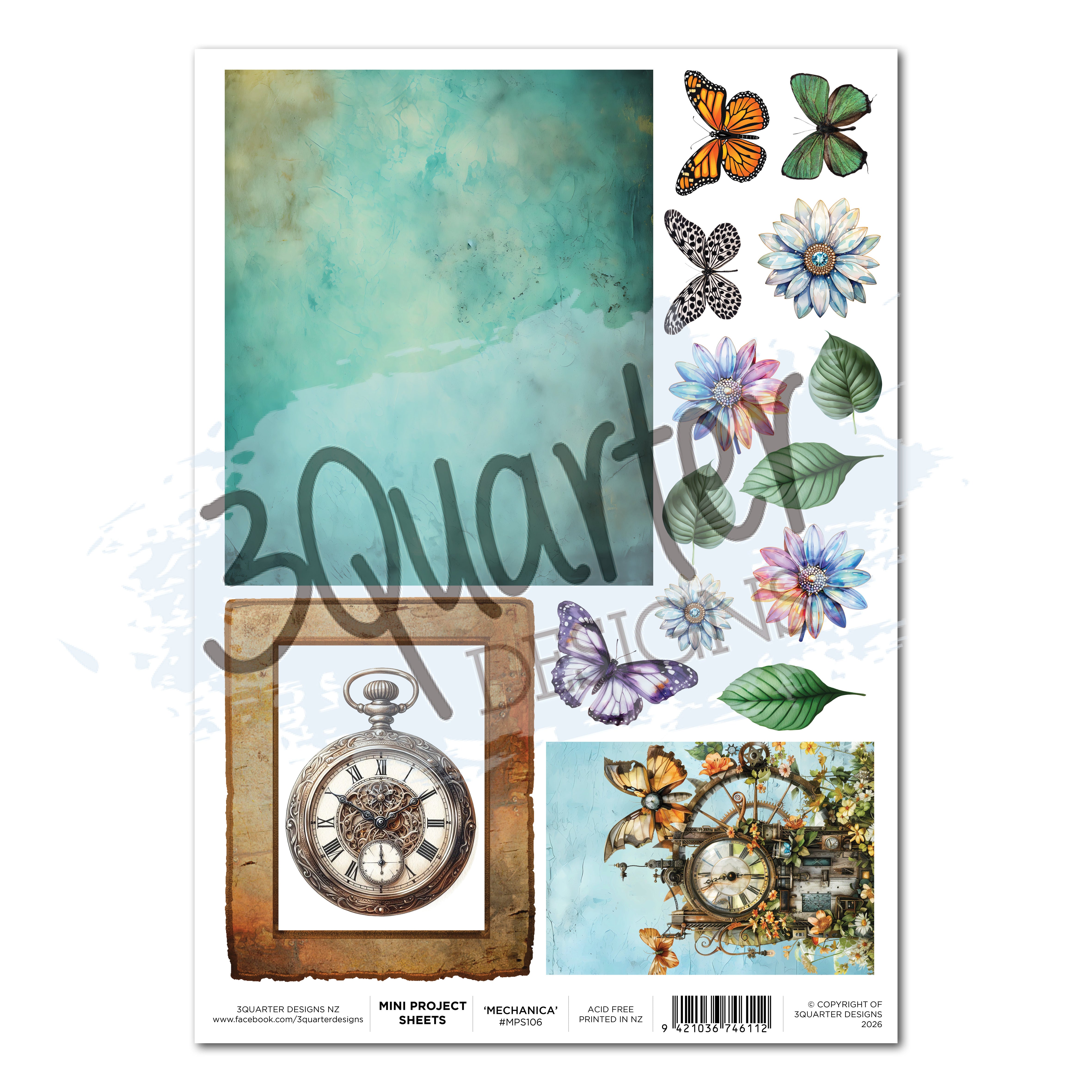 3Quarter Designs Floral Mechanica - Mini Project Sheet