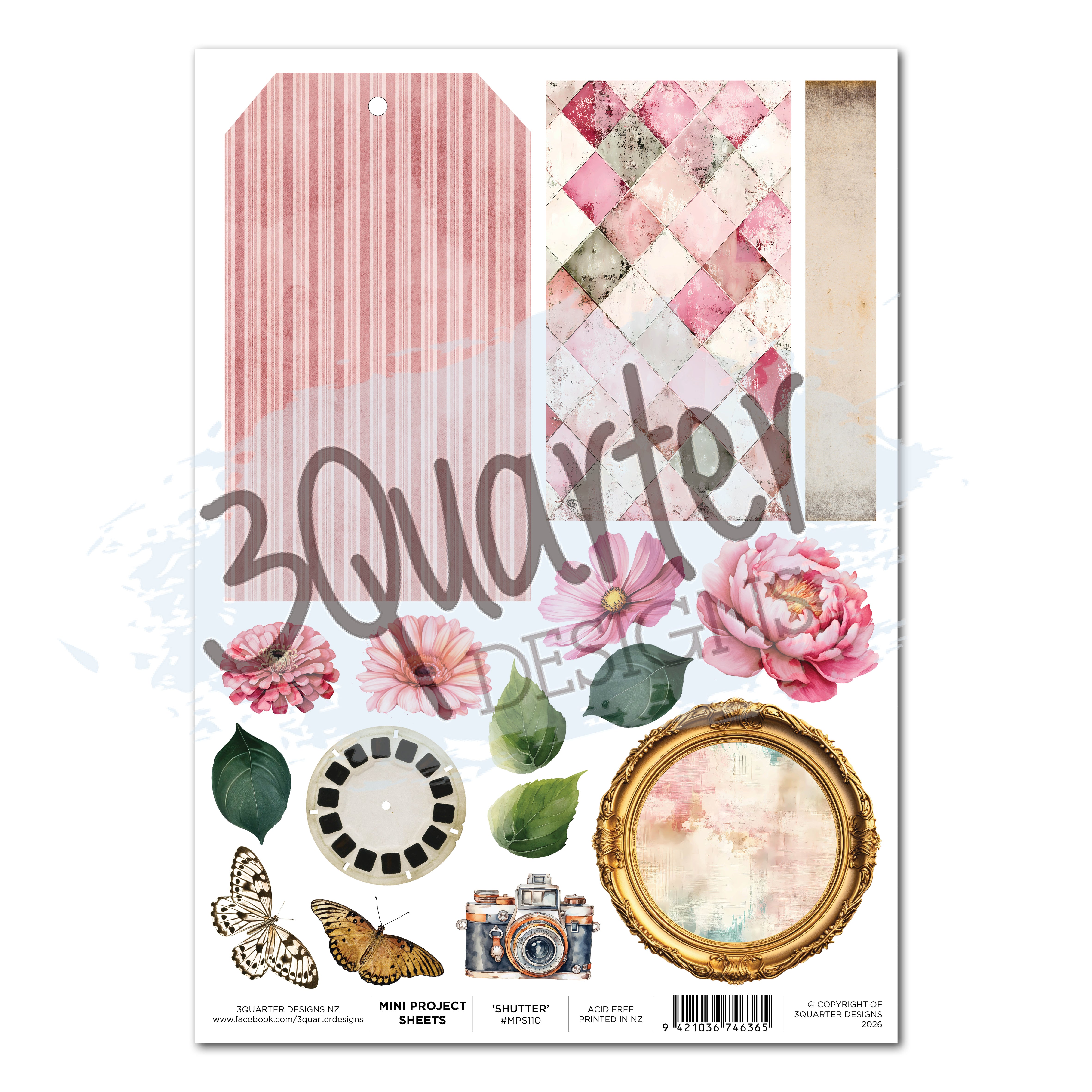 3Quarter Designs Shutter Glam - Mini Project Sheet