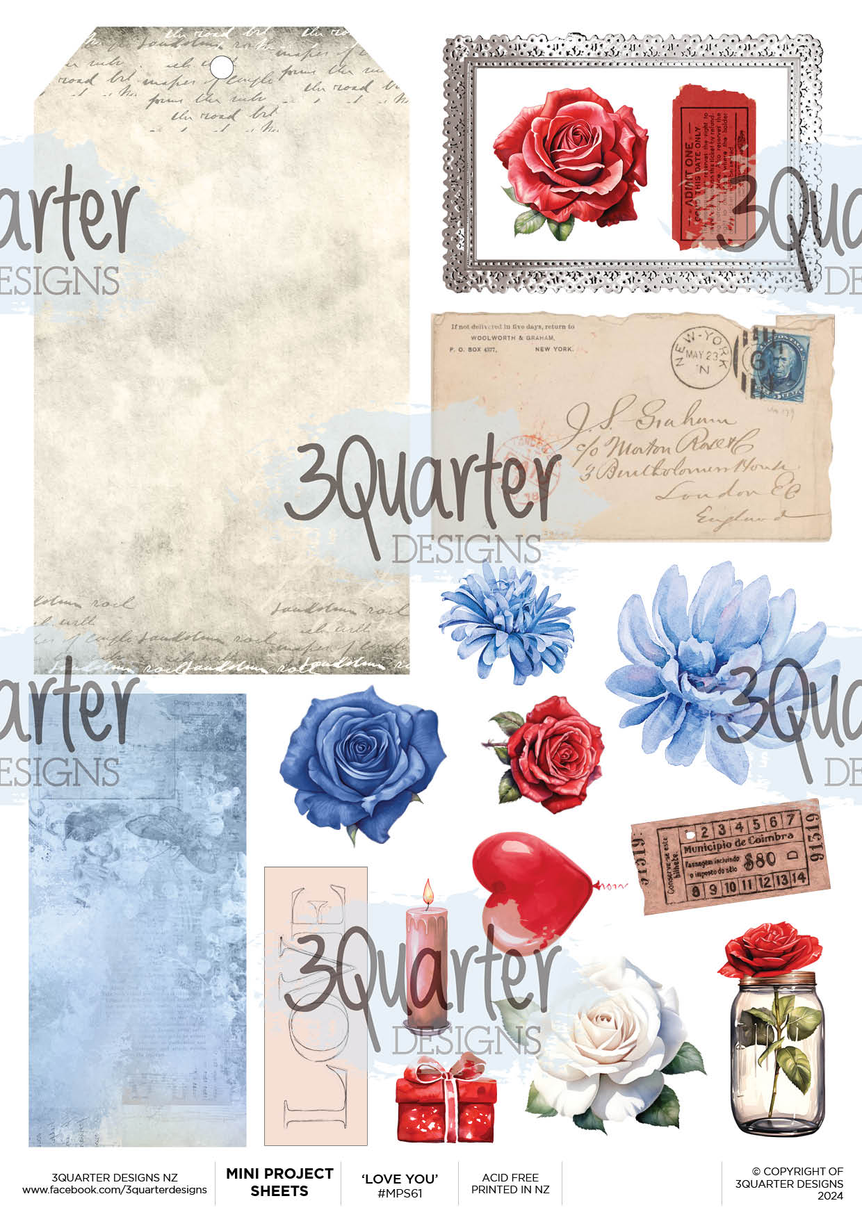 3Quarter Designs Love You - Mini Project Sheet